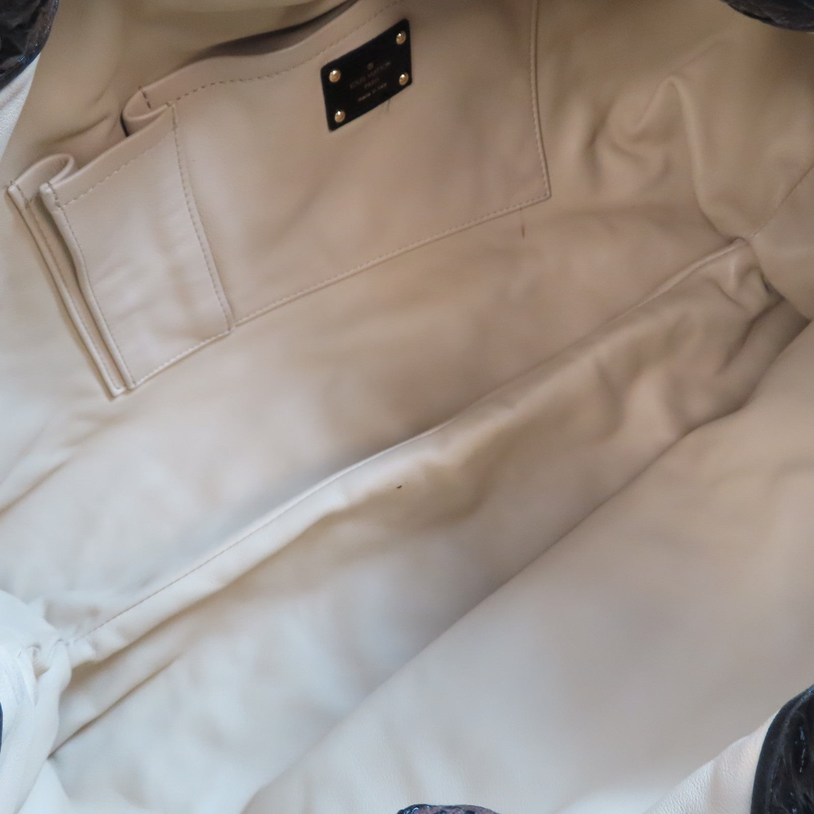 LOUIS VUITTON Monogram Envinil Squishy金扣肩背袋啡色/黑色