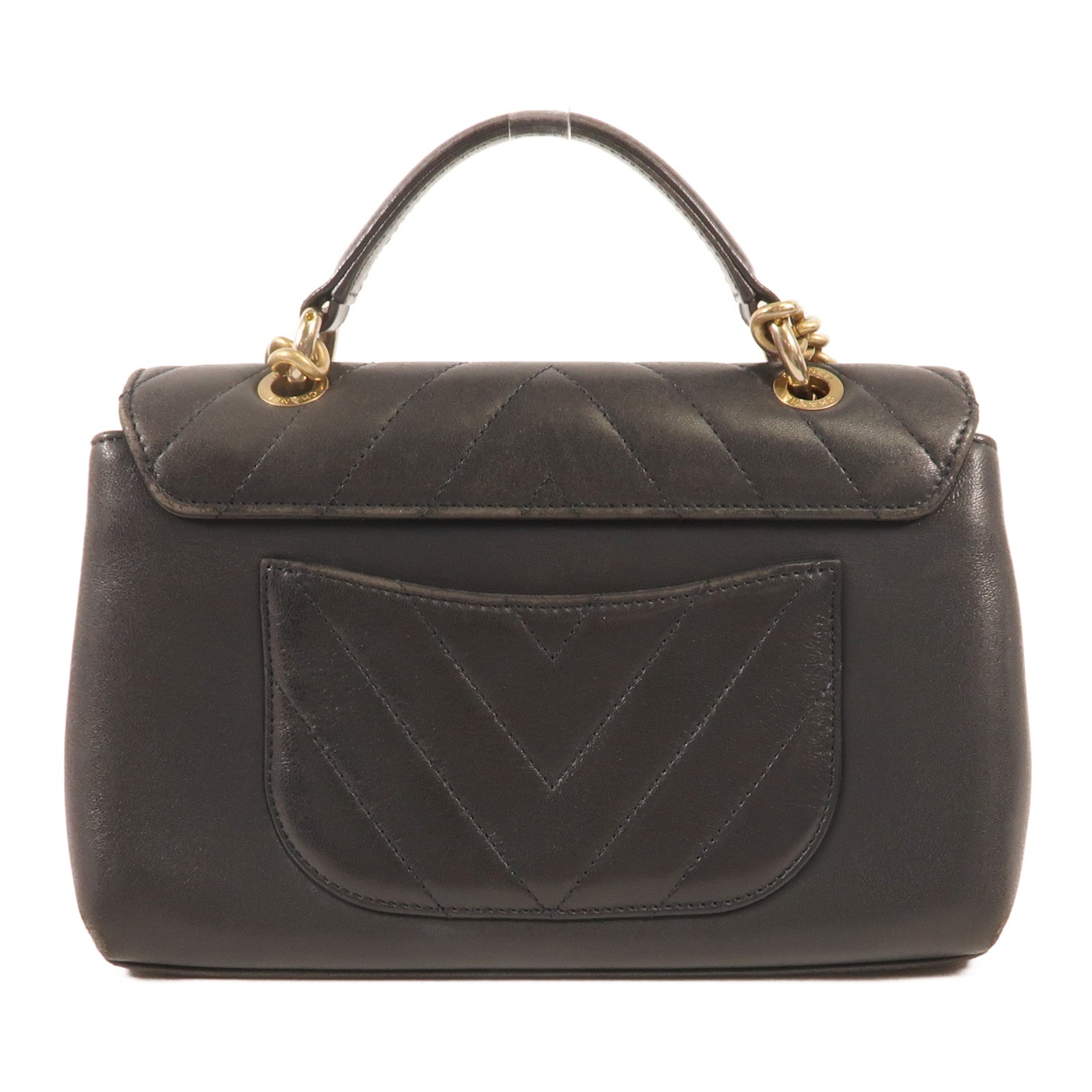 CHANEL 牛皮皮革Shoulder Bag金扣鏈帶肩背袋