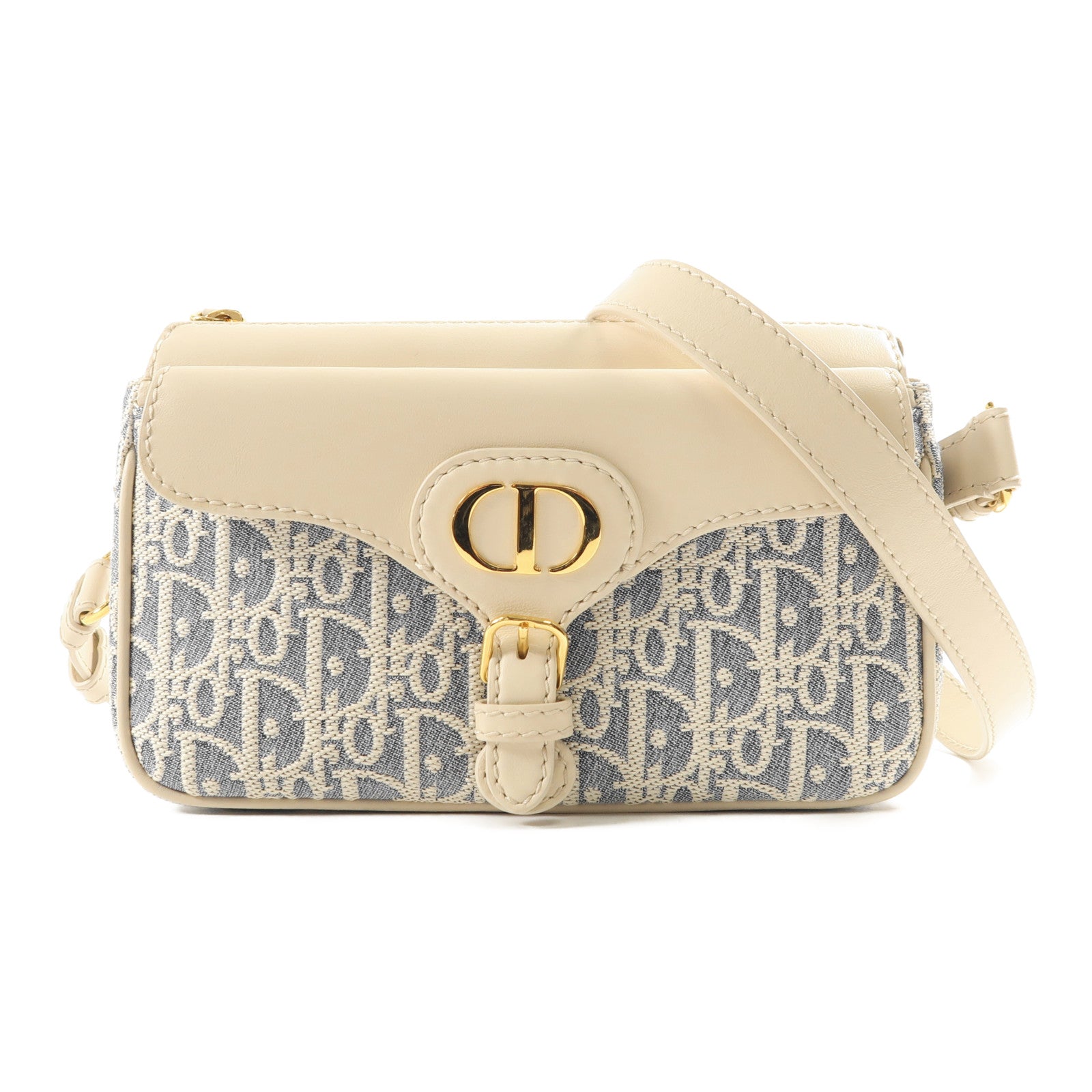 Dior 帆布Montaigne Pocket Bag金扣肩背袋