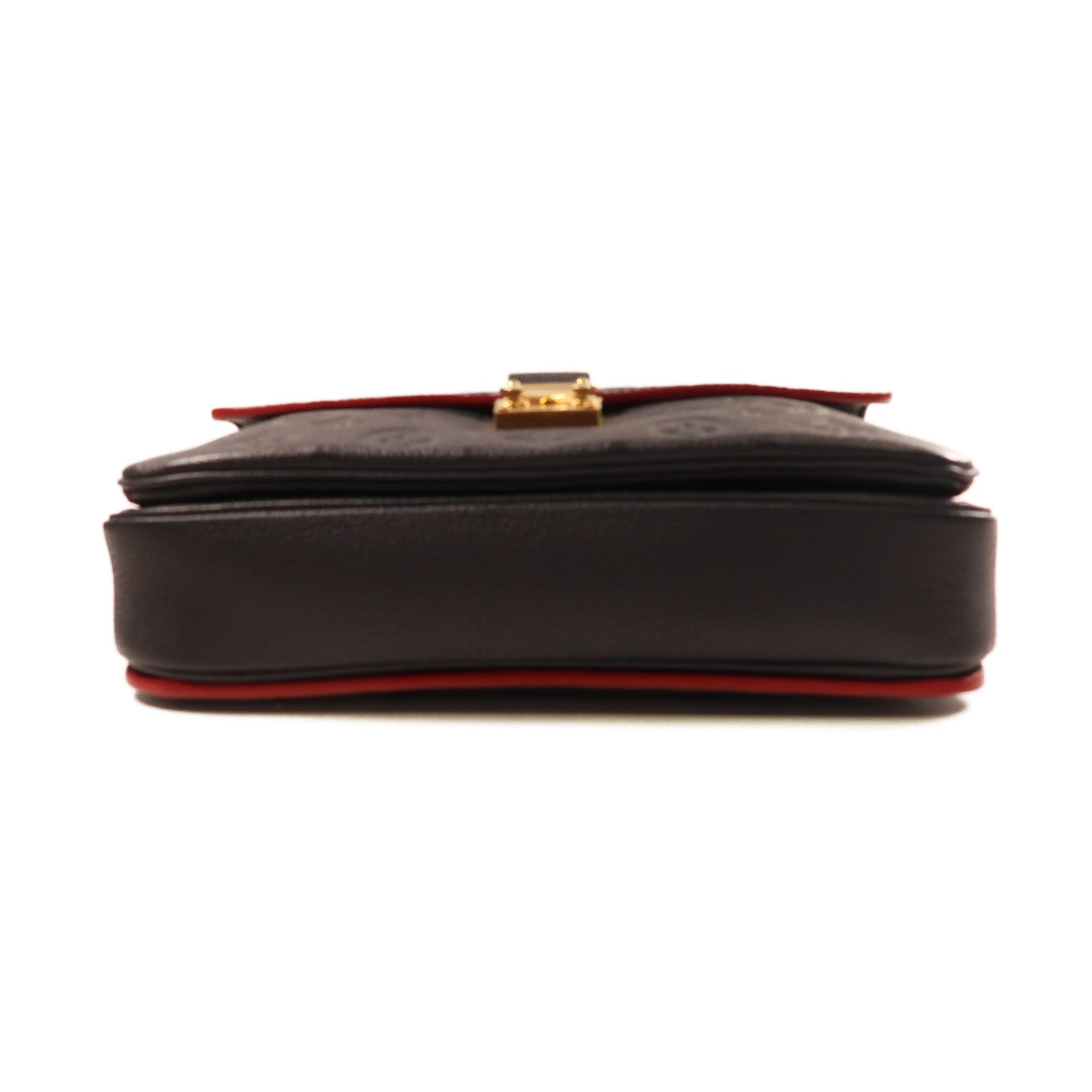 LOUIS VUITTON Monogram Empreinte Pochette Metis金扣手挽肩背兩用袋深藍色