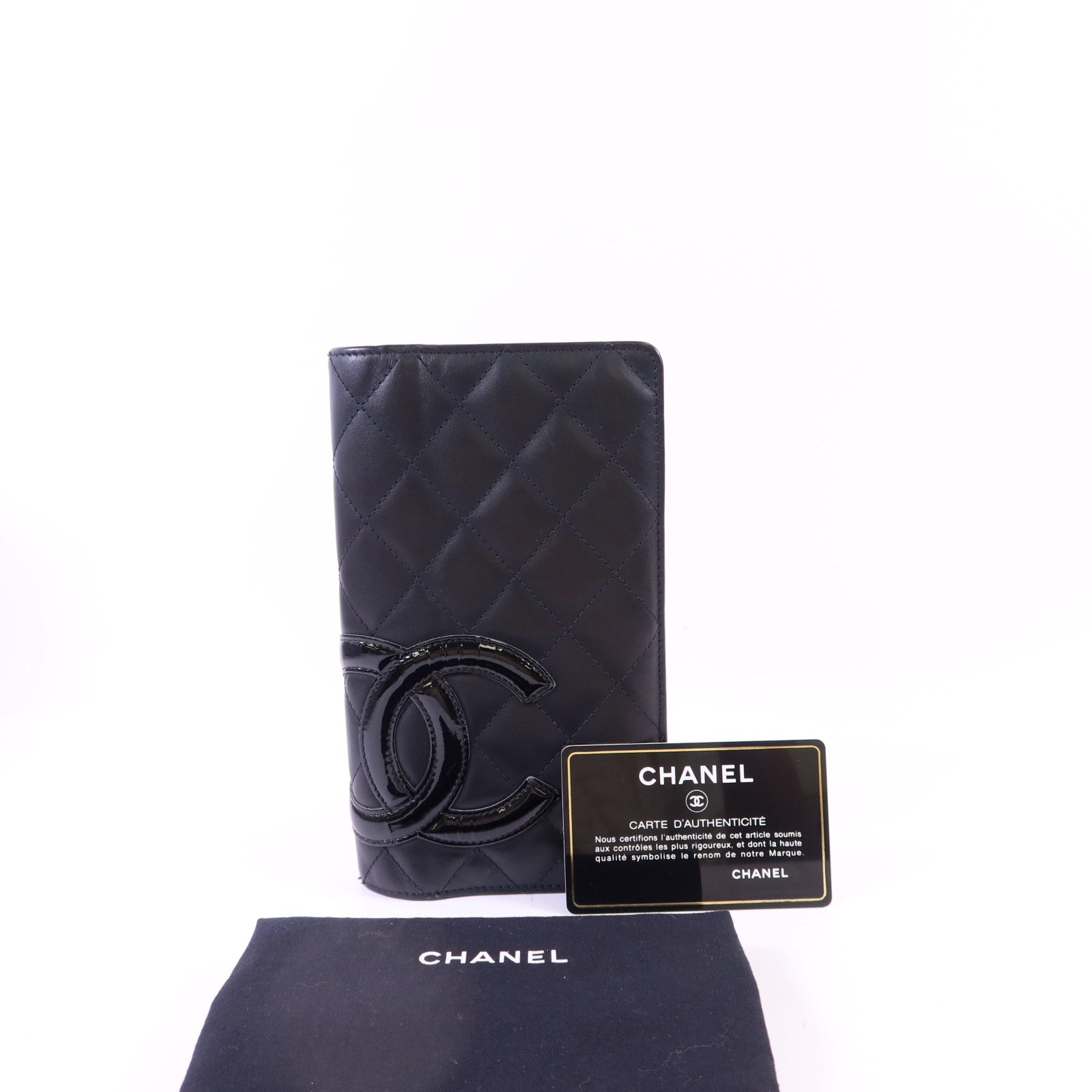 CHANEL 牛皮皮革Cambon Long Wallet銀扣長錢包