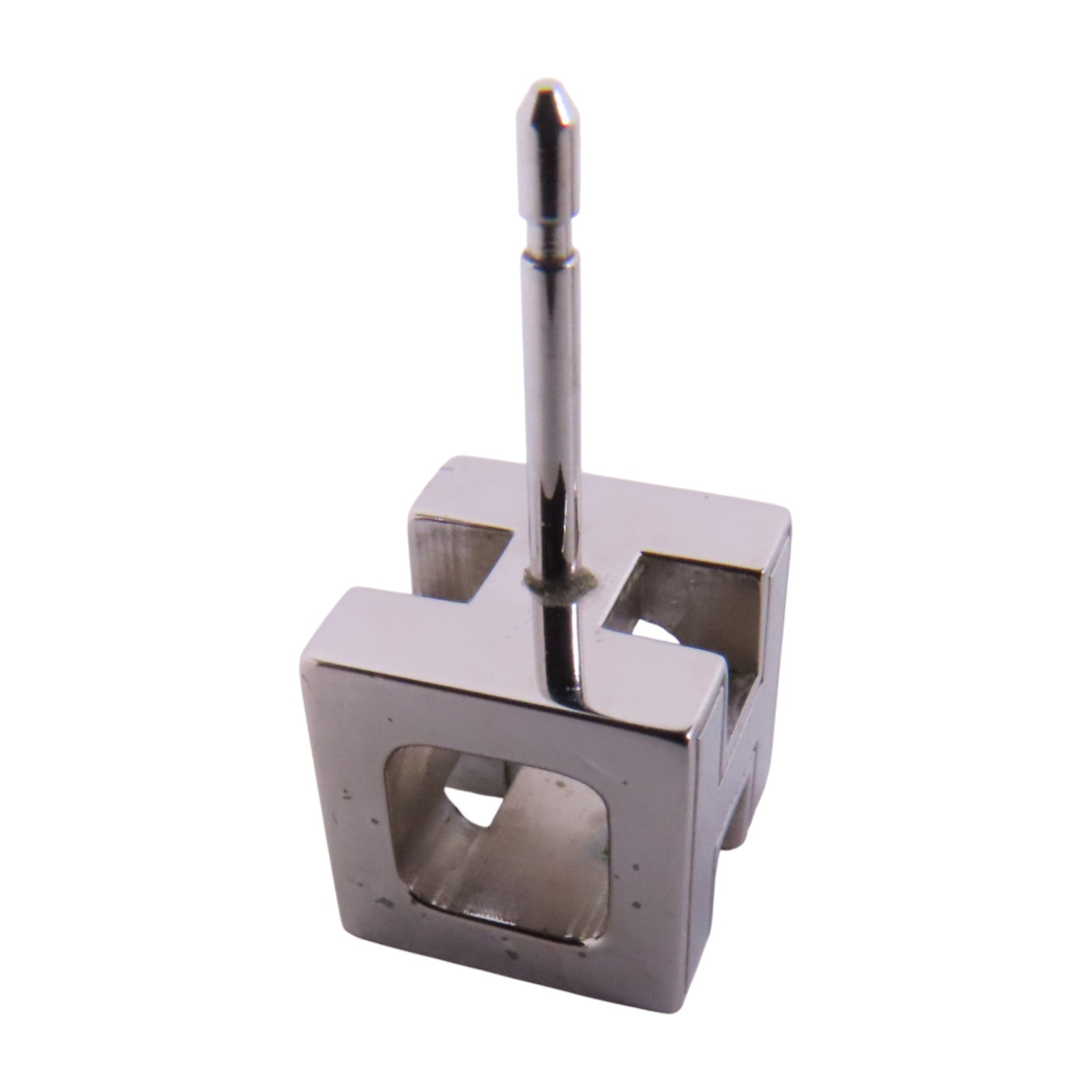 HERMES 【激減優惠】金屬/琺瑯Pop H Cube Earrings銀扣耳環
