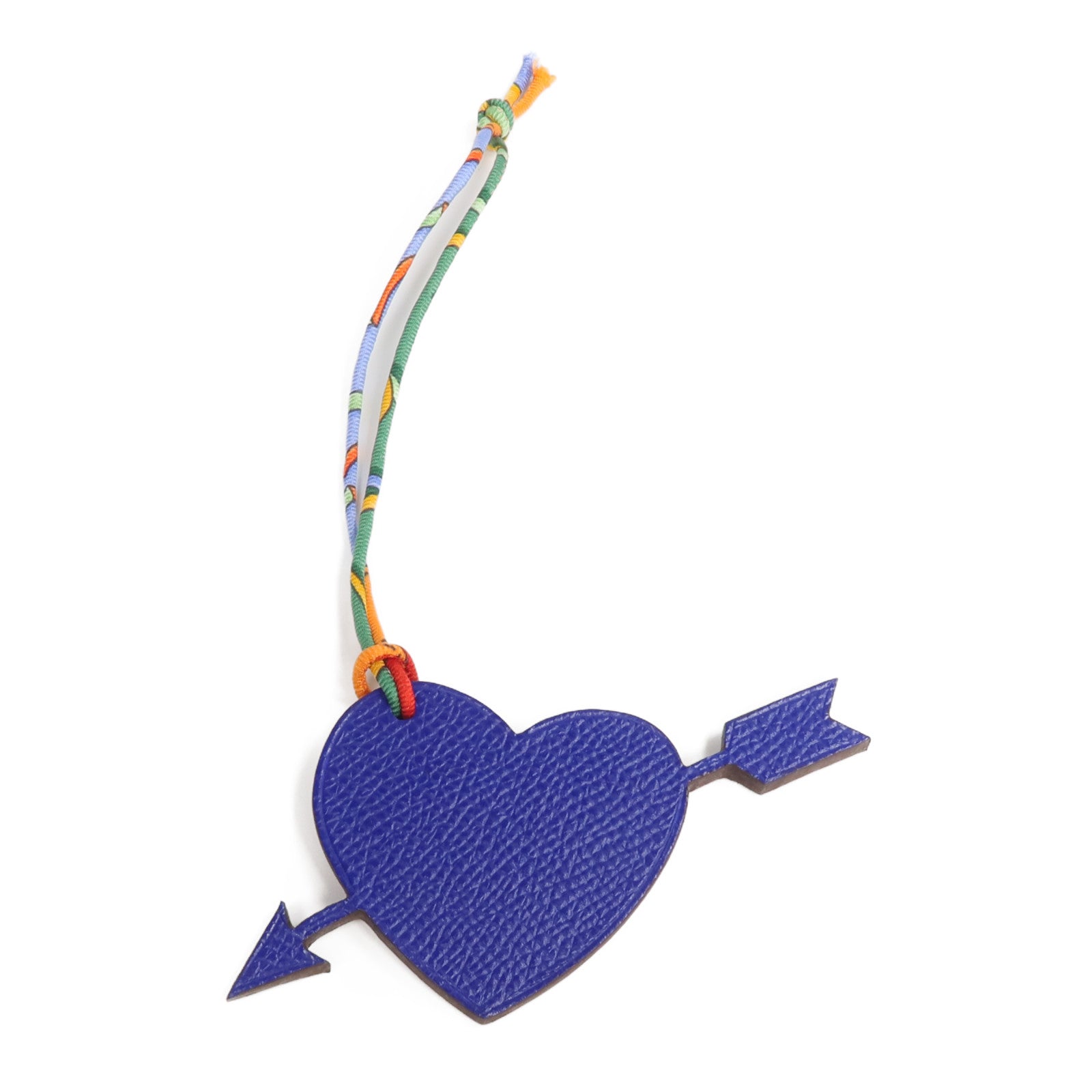 HERMES Epsom皮革Petit H Heart & Arrow Charm掛飾Trench/Bleu Electrique