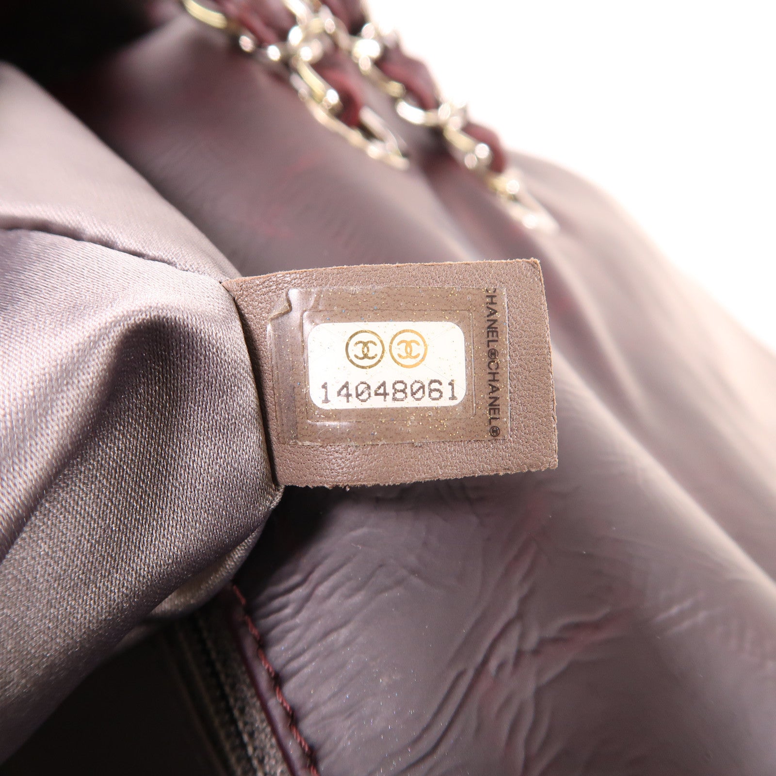CHANEL 牛皮皮革Shoulder Bag銀扣鏈帶肩背袋