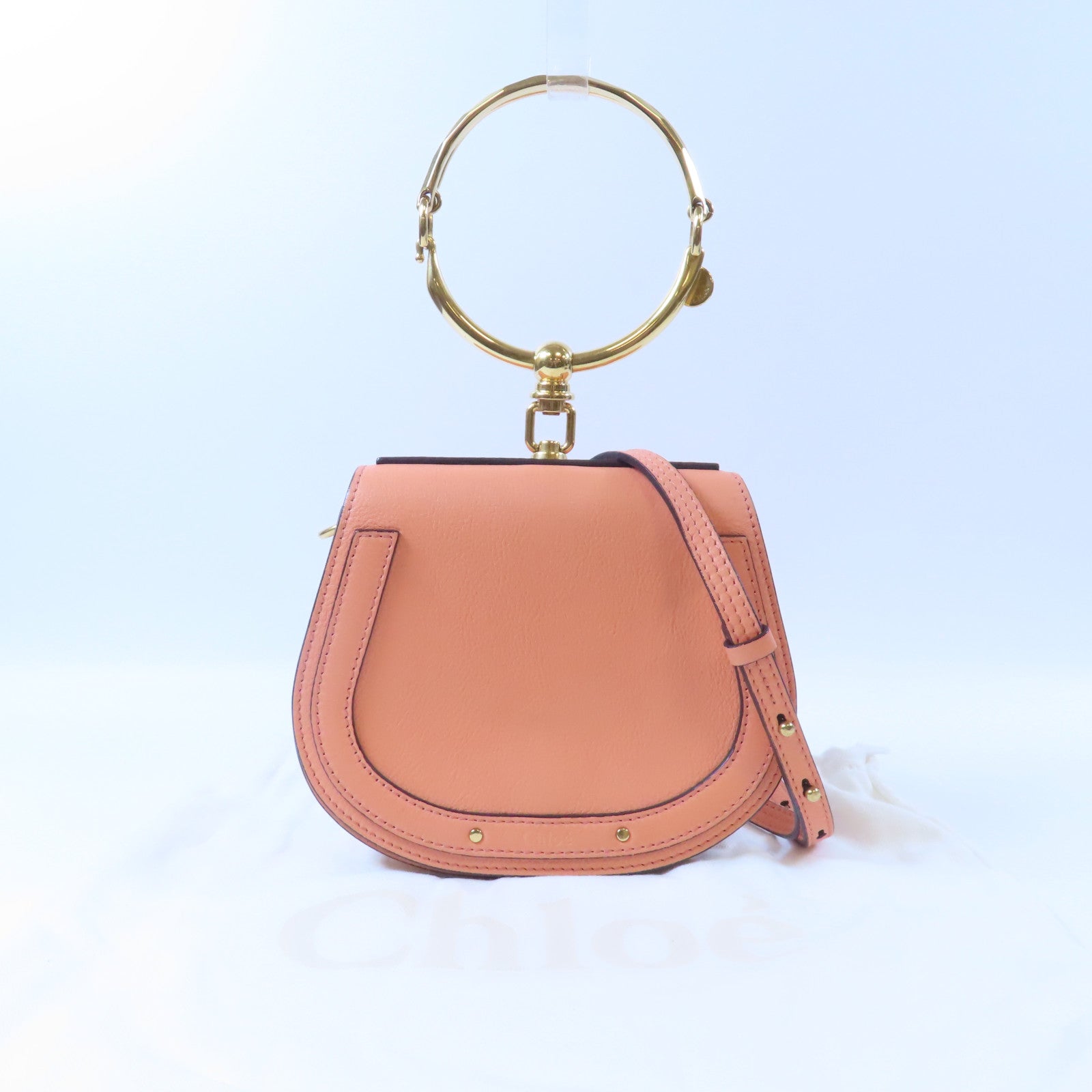 Chloe 牛皮皮革Shoulder Bag金扣手挽肩背兩用袋橙色