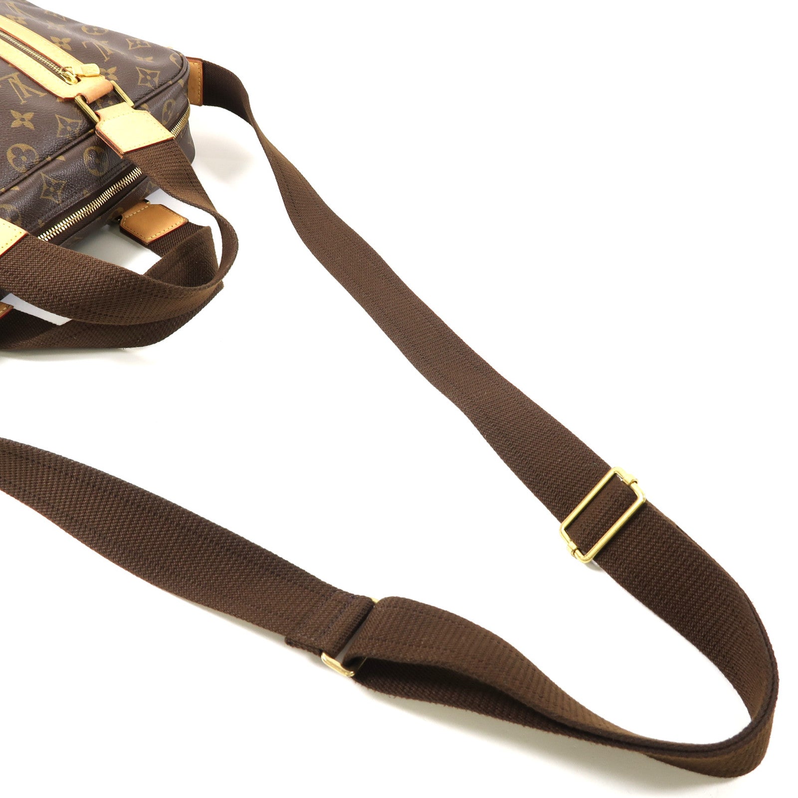 LOUIS VUITTON Monogram Sac Bosphore金扣手挽肩背兩用袋啡色