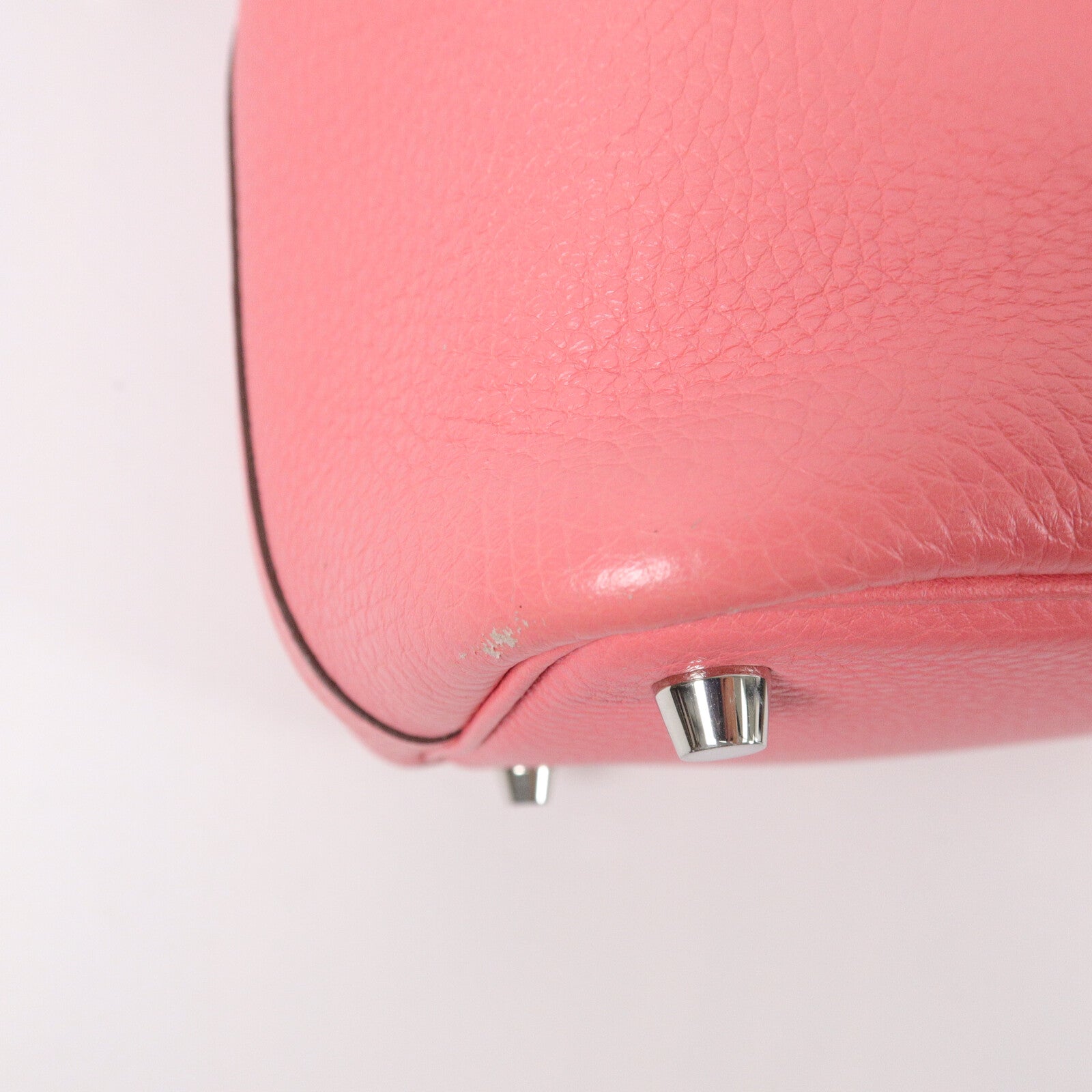 HERMES Clemence皮革Picotin PM手挽袋Rose Azalee