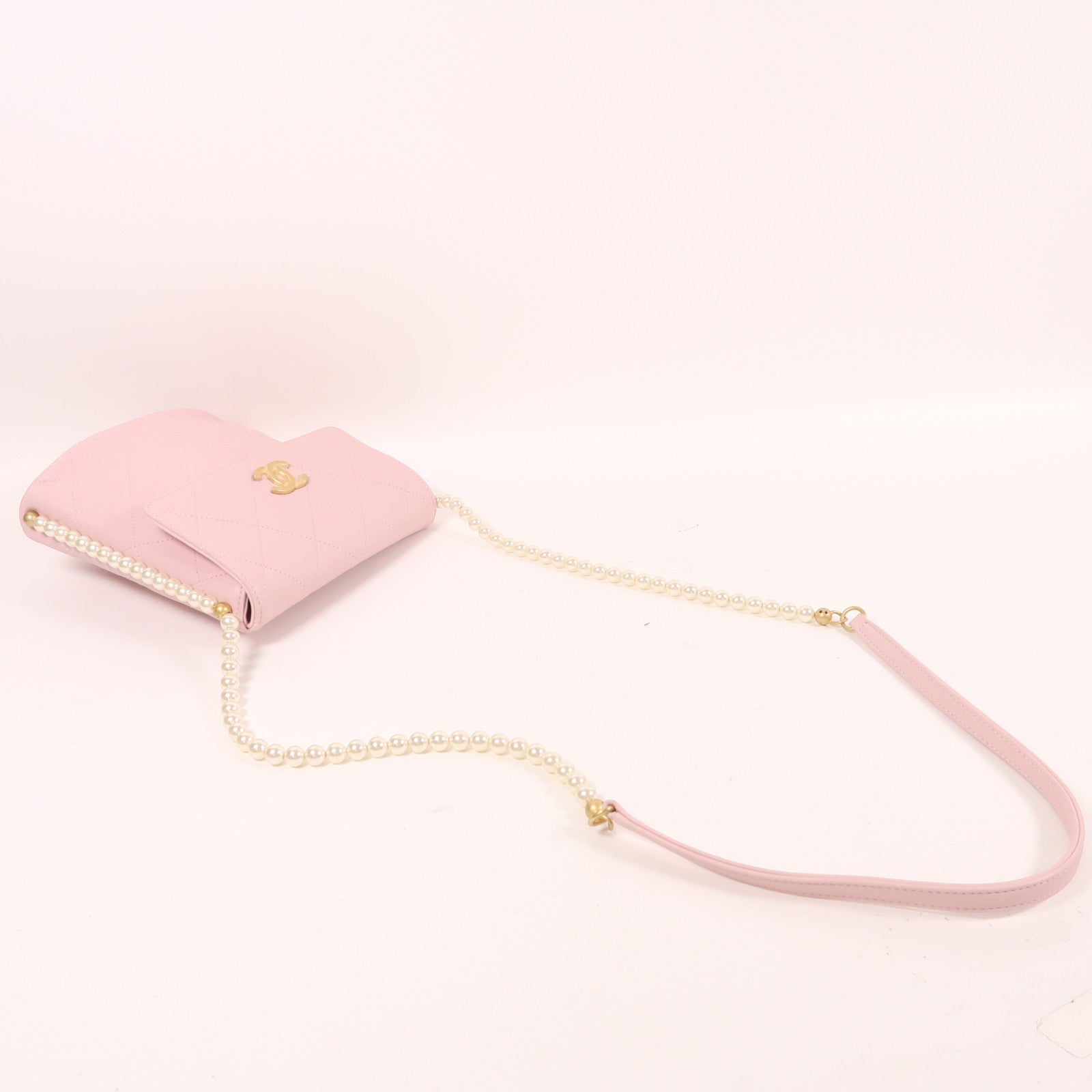 CHANEL 【激減優惠】羊皮皮革Shoulder Bag金扣肩背袋