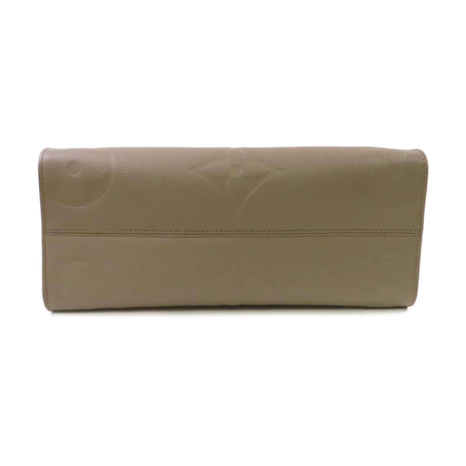 LOUIS VUITTON Monogram Empreinte Giant OnTheGo MM 2Way Tote Bag金扣手挽肩背兩用袋米色
