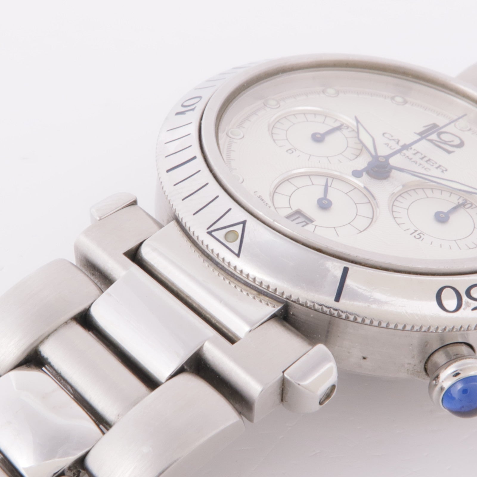 CARTIER Pasha 38mm W31030H3 Automatic Watch Stainless Steel White