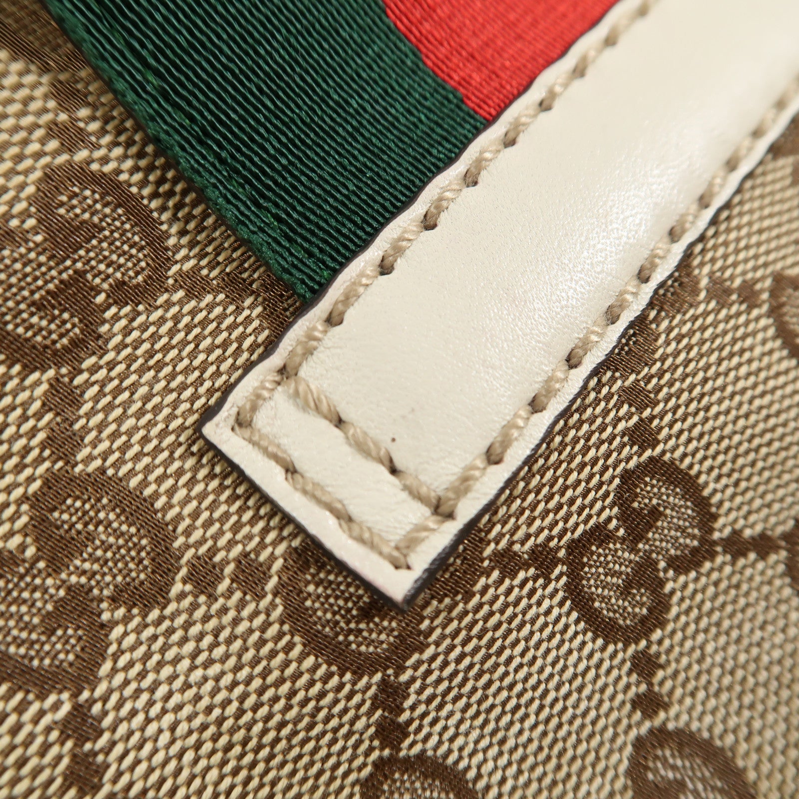 GUCCI 帆布Web Flap Tote銀扣手挽袋