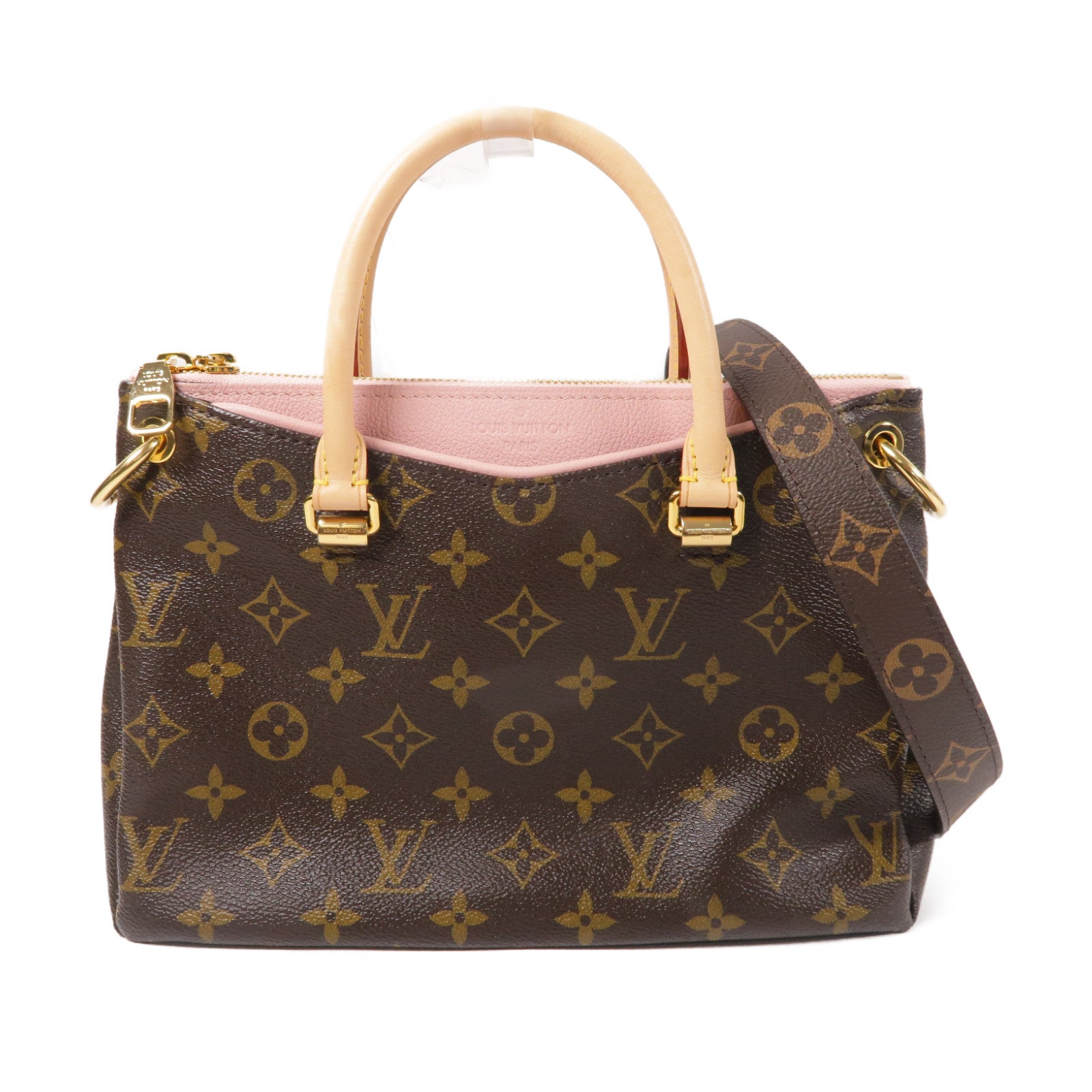 LOUIS VUITTON Monogram Pallas MM金扣手挽肩背兩用袋啡色