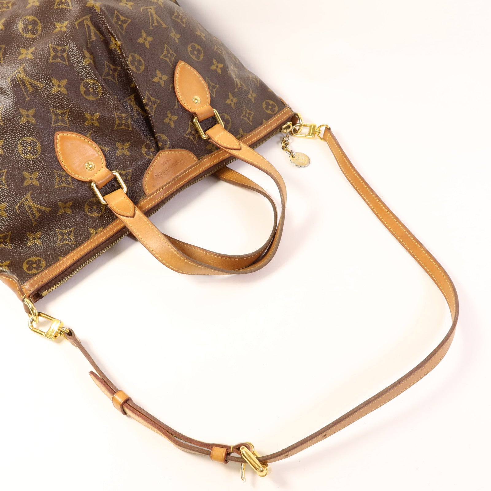 LOUIS VUITTON Monogram Palermo PM金扣手挽肩背兩用袋棕色