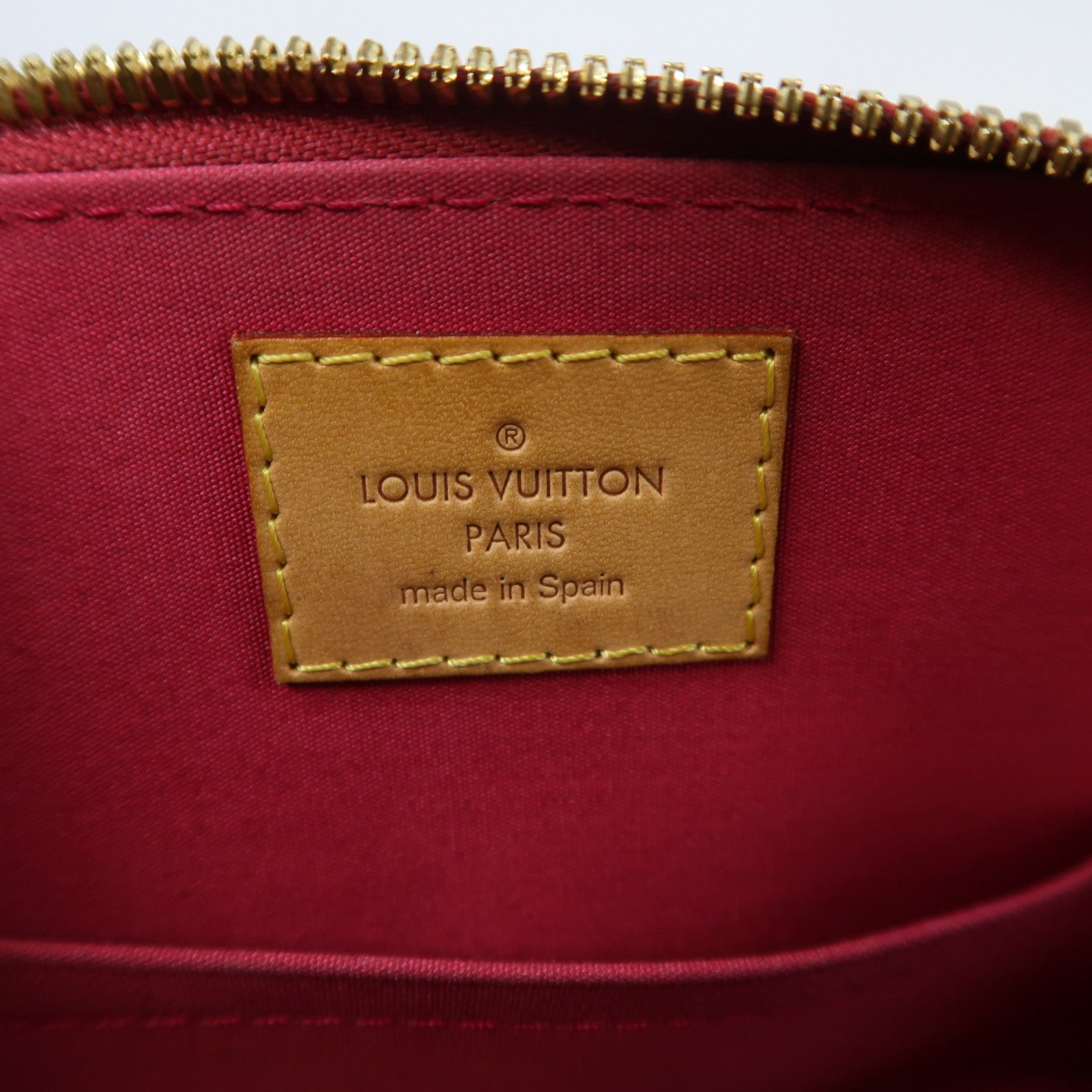 LOUIS VUITTON Vernis Alma BB金扣手挽肩背兩用袋紅色