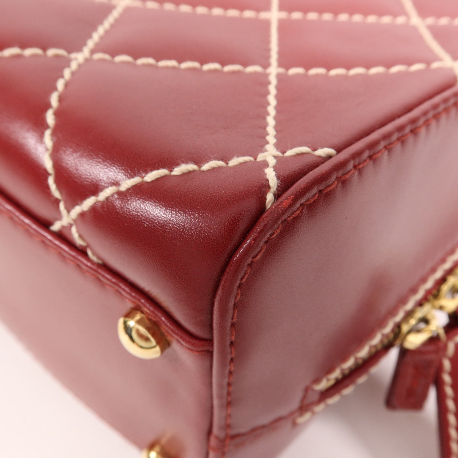 CHANEL 牛皮皮革Handbag金扣手挽袋