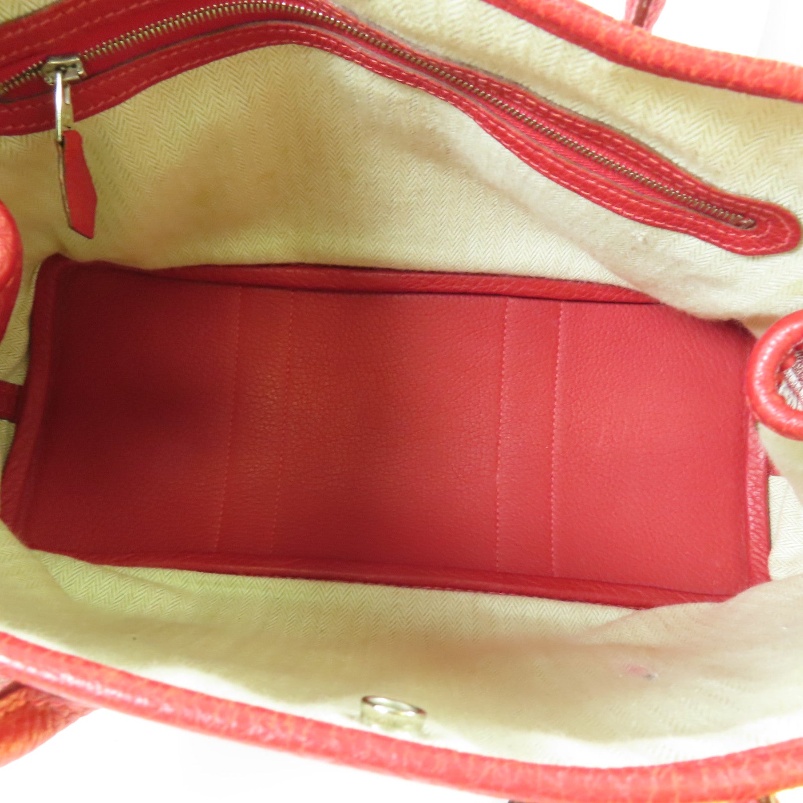HERMES 【激減優惠】Negonda Garden Party TPM銀扣手挽袋Q5 Rouge Casaque
