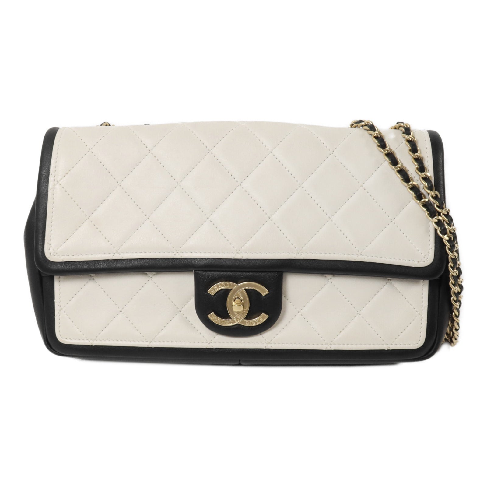 CHANEL 牛皮皮革Flap Bag鏈帶肩背袋