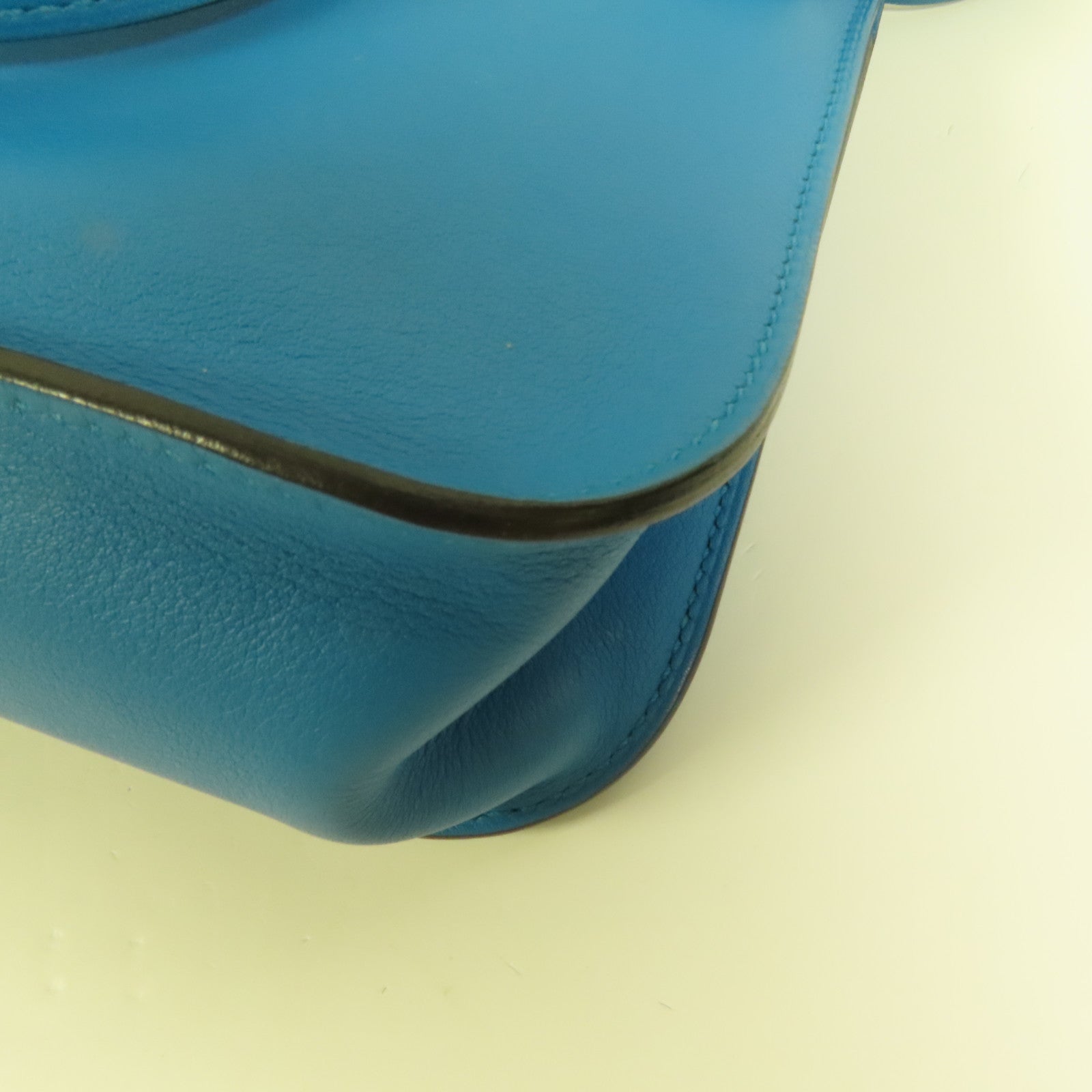 HERMES Swift皮革Mini Halzan銀扣手挽肩背兩用袋Bleu Zanzibar