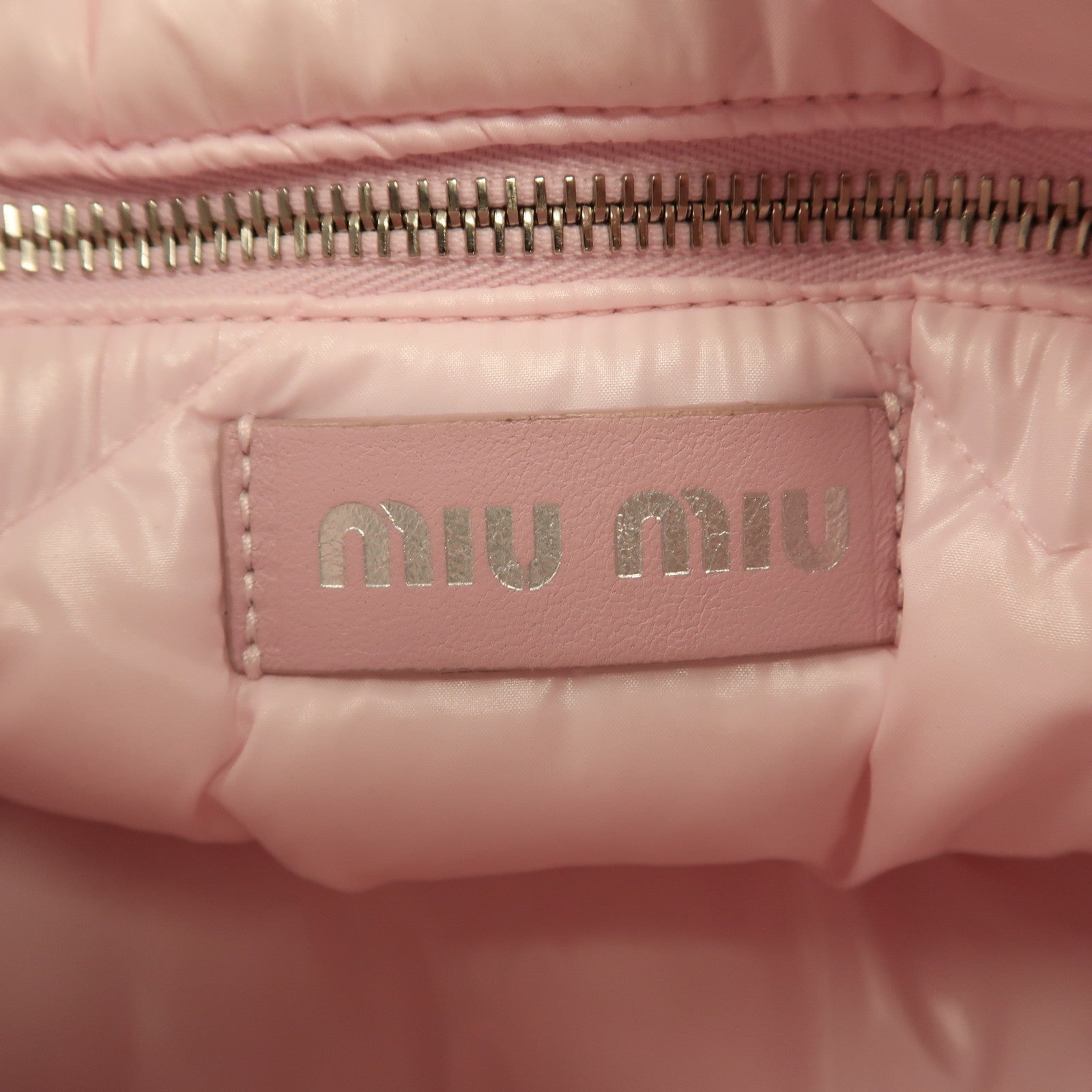 Miu Miu 尼龍Tote Bag銀扣手挽袋粉紅色