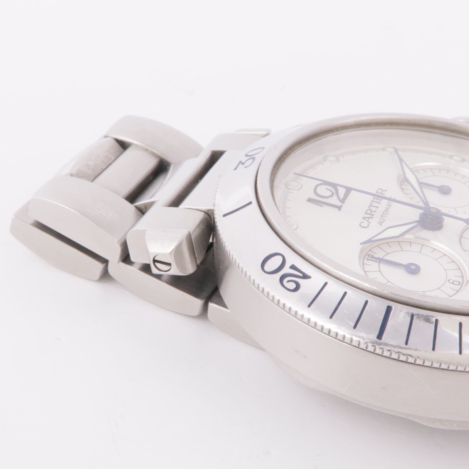 CARTIER Pasha 38mm W31030H3 Automatic Watch Stainless Steel White