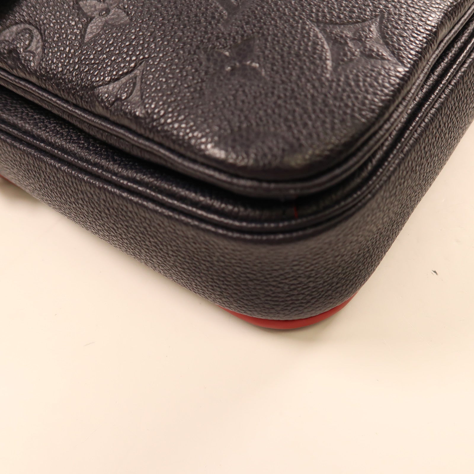 LOUIS VUITTON Monogram Empreinte Pochette Metis金扣手挽肩背兩用袋深藍色