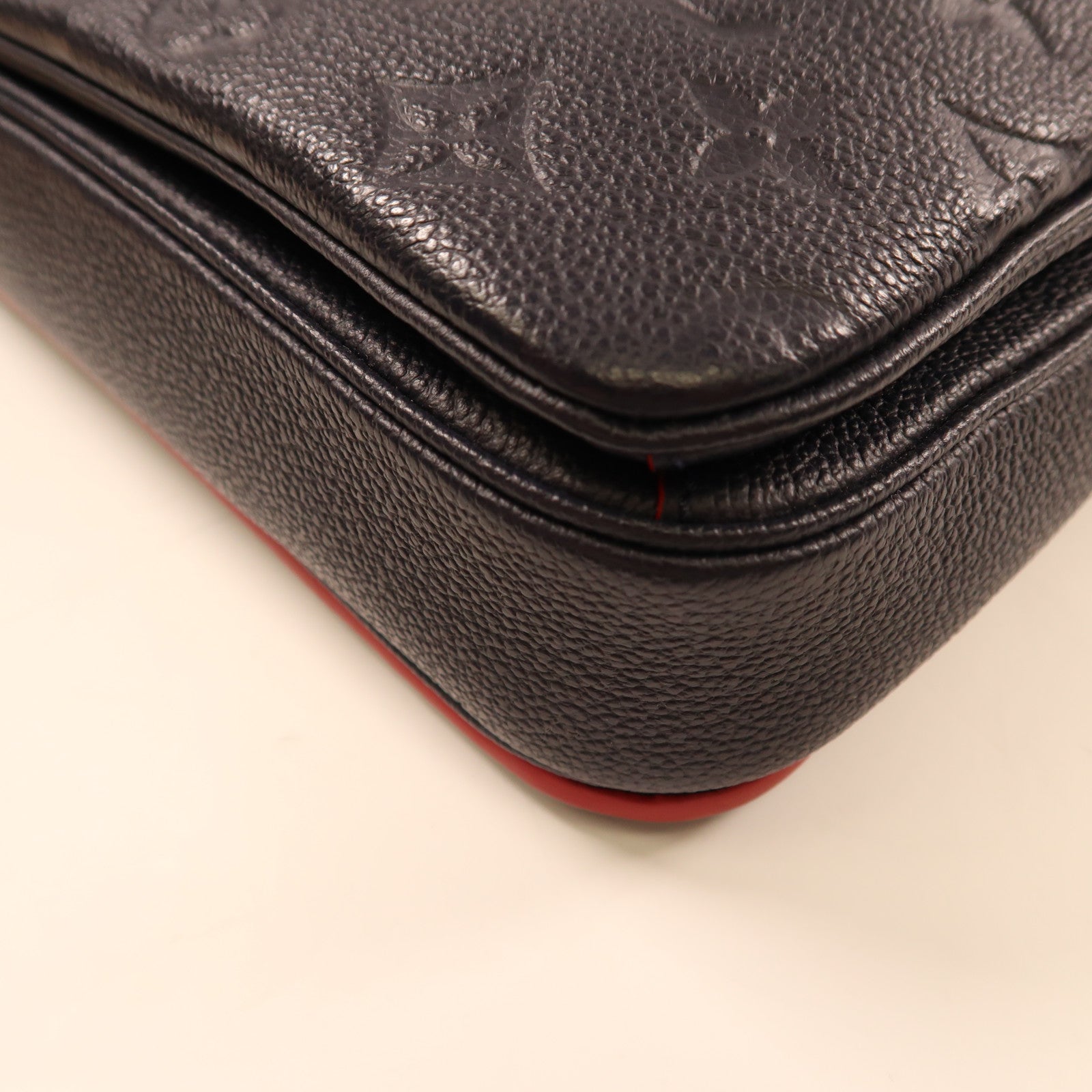 LOUIS VUITTON Monogram Empreinte Pochette Metis金扣手挽肩背兩用袋深藍色