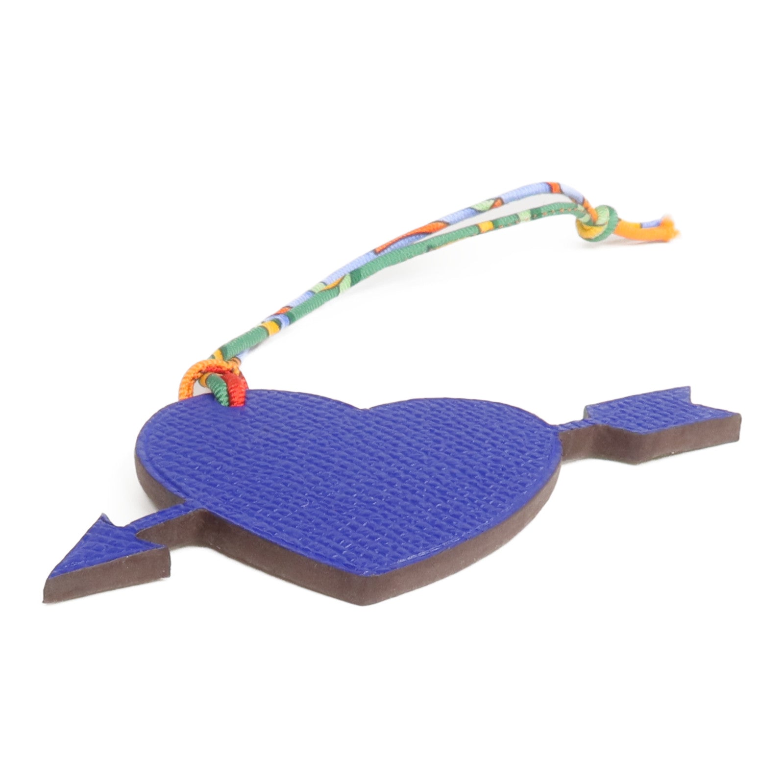HERMES Epsom皮革Petit H Heart & Arrow Charm掛飾Trench/Bleu Electrique