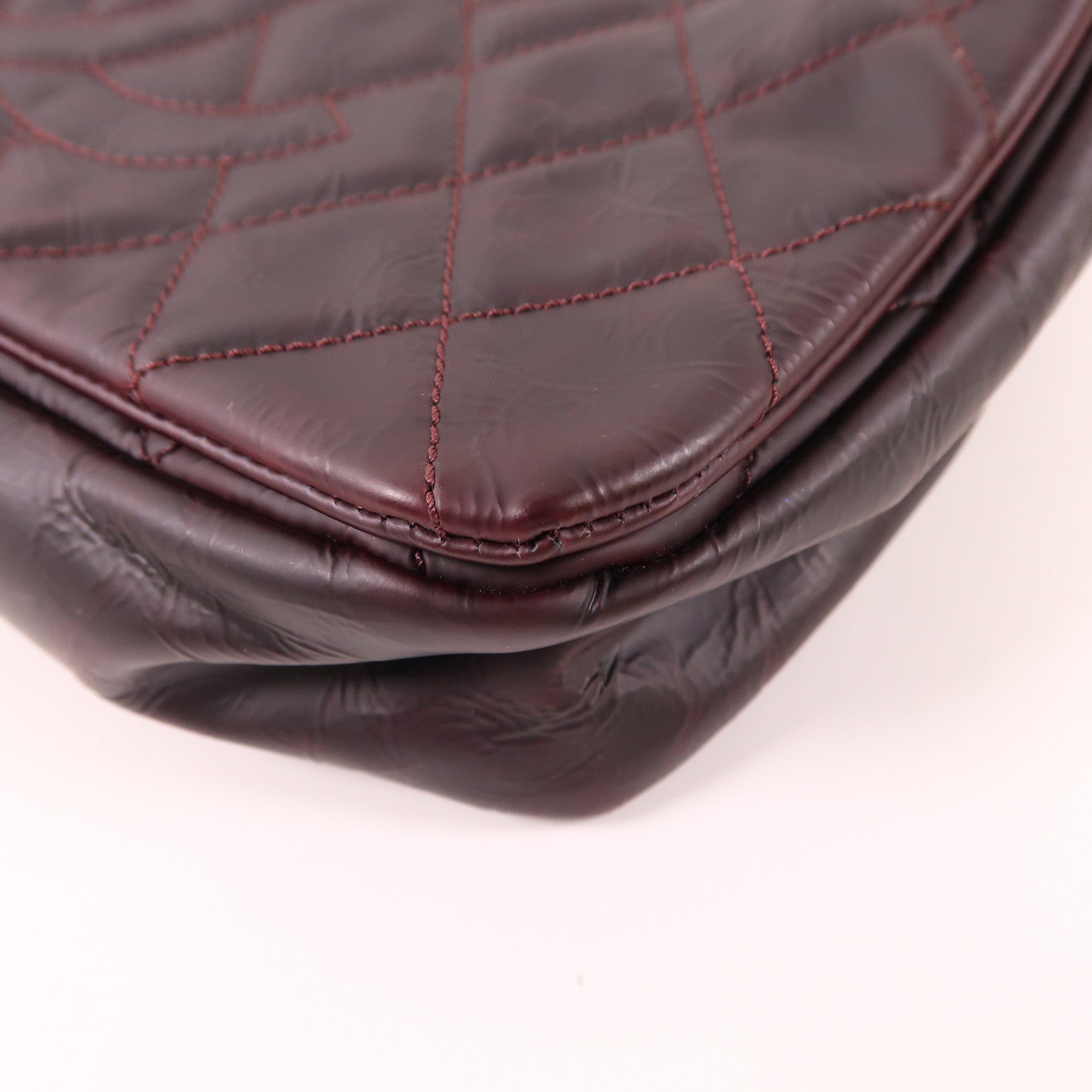 CHANEL 牛皮皮革Shoulder Bag銀扣鏈帶肩背袋