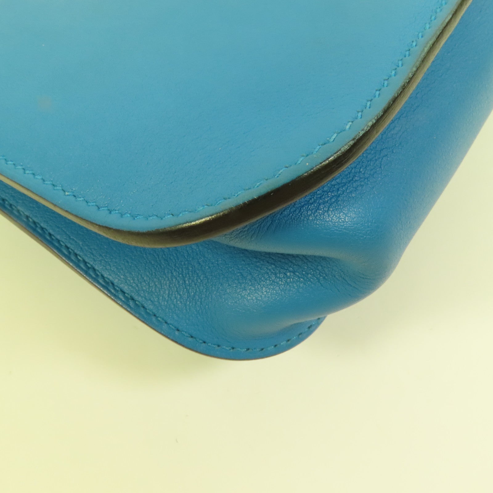 HERMES Swift皮革Mini Halzan銀扣手挽肩背兩用袋Bleu Zanzibar