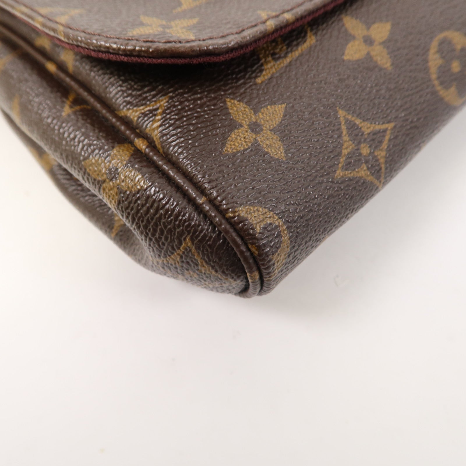 LOUIS VUITTON Monogram Favorite MM金扣鏈帶肩背袋啡色
