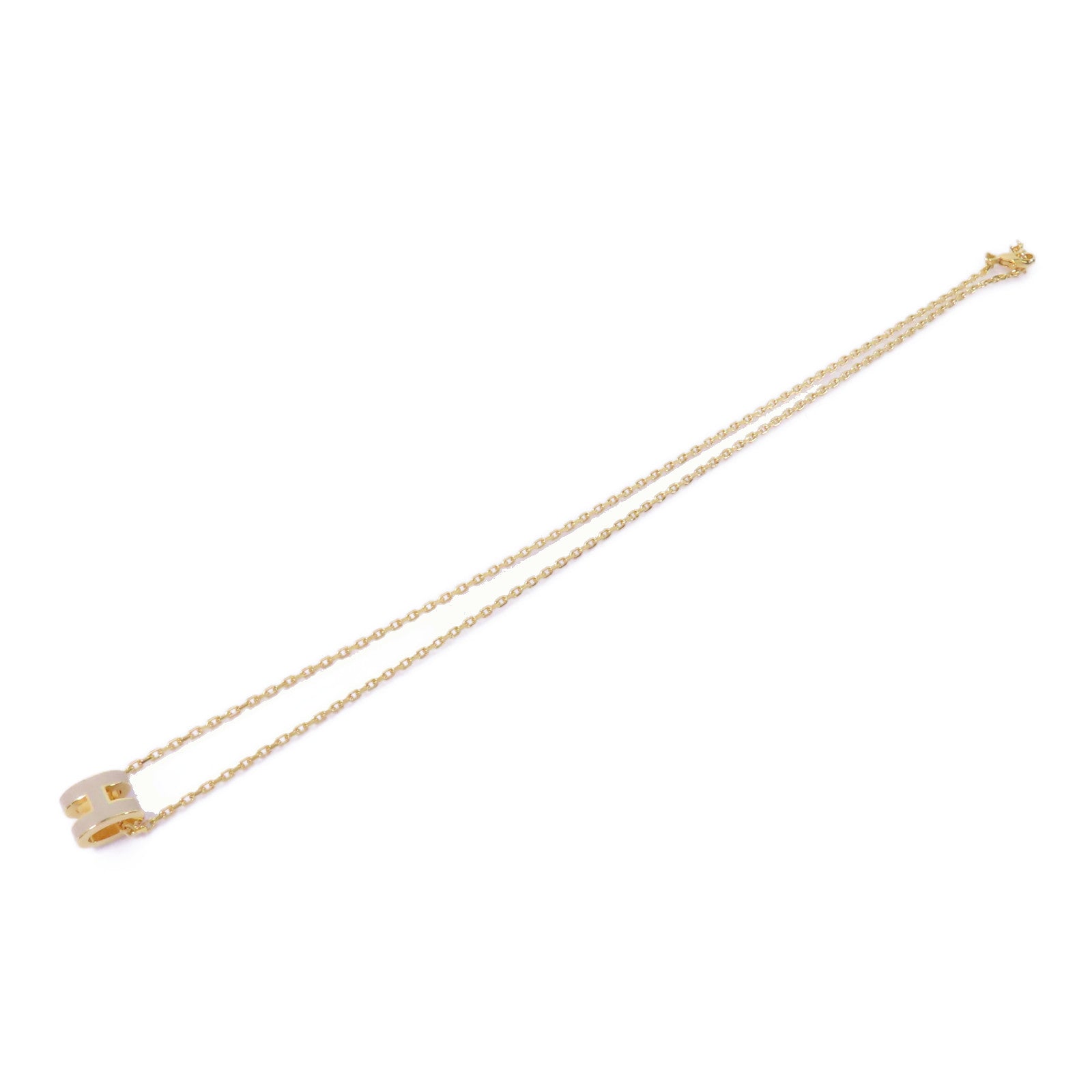 HERMES 金屬Mini Pop H Neckalce項鍊金色/白色