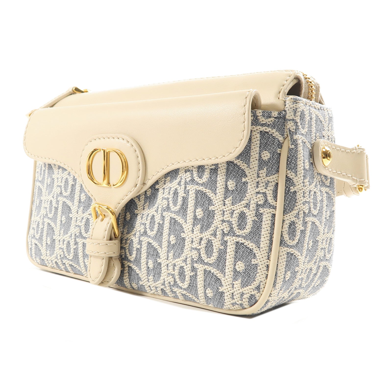 Dior 帆布Montaigne Pocket Bag金扣肩背袋