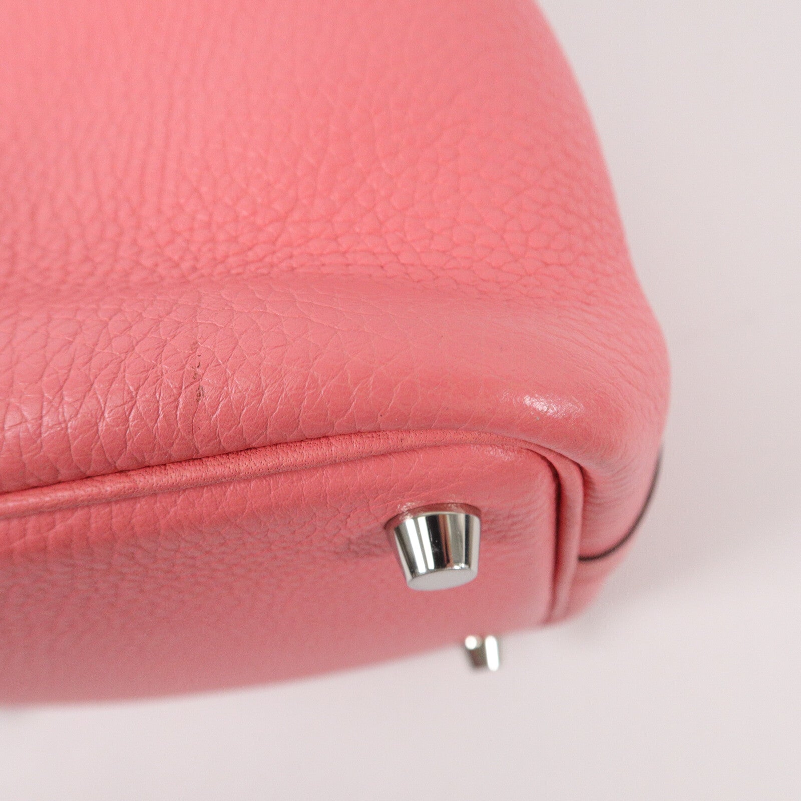 HERMES Clemence皮革Picotin PM手挽袋Rose Azalee