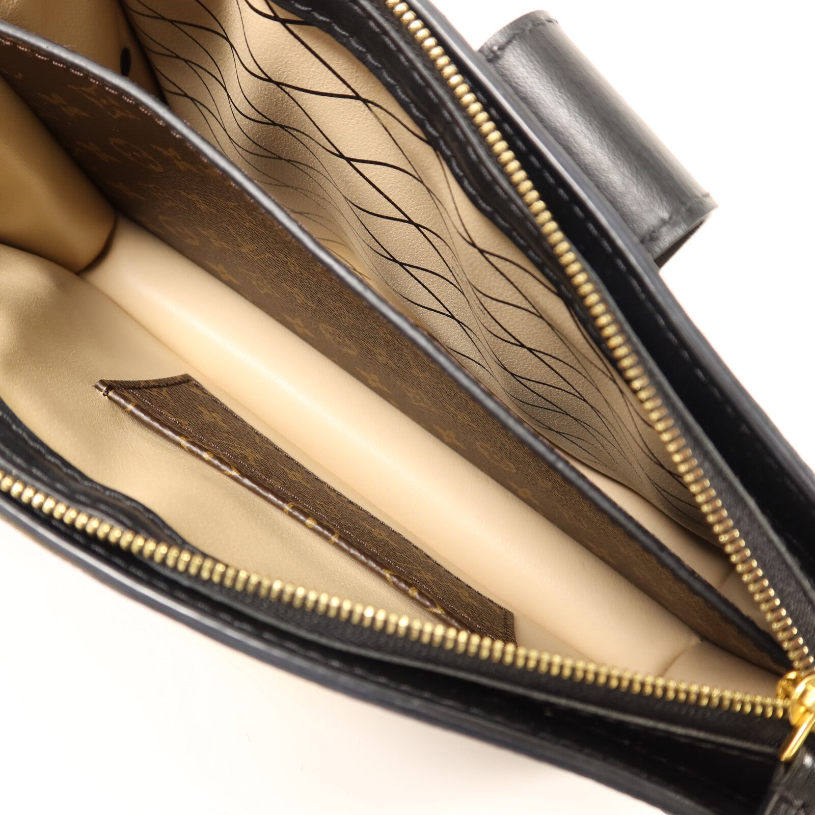 LOUIS VUITTON Monogram Reverse Trunk Clutch金扣鏈帶肩背袋
