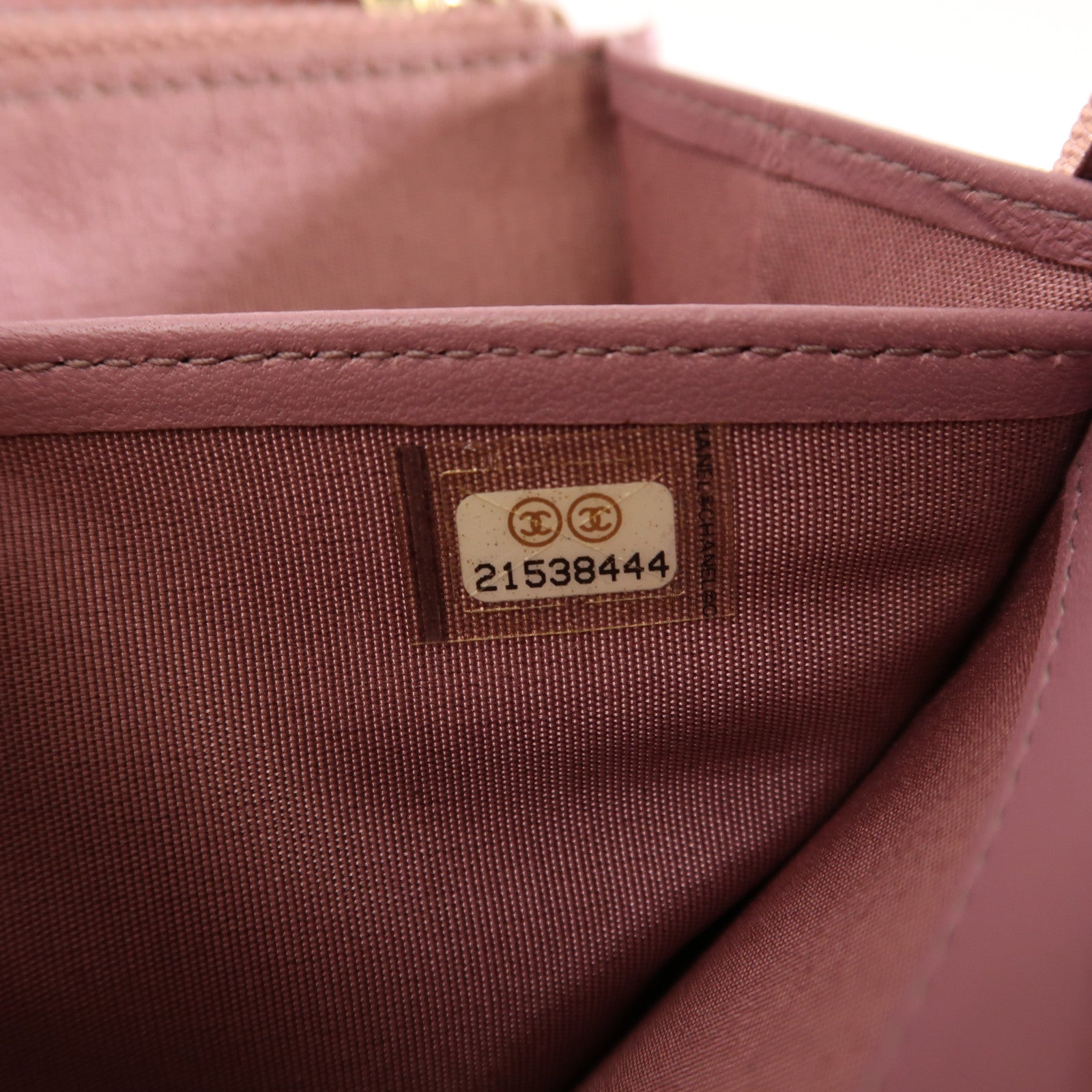 CHANEL CC GHW Boy Long Wallet Lambskin Leather