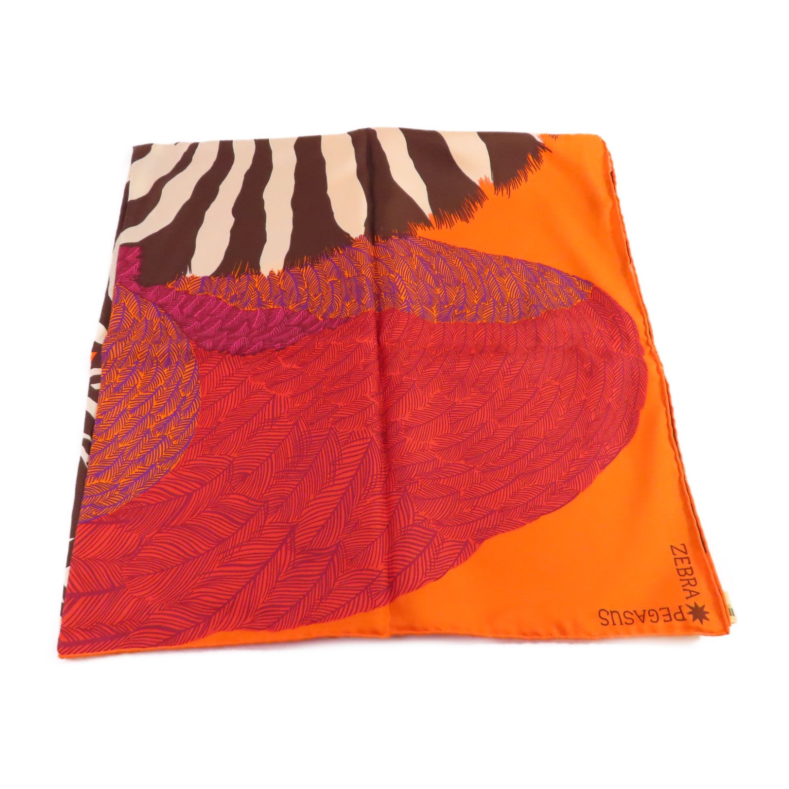HERMES 絲質Scarf 90x90絲巾橙色/紅色/棕色/彩色