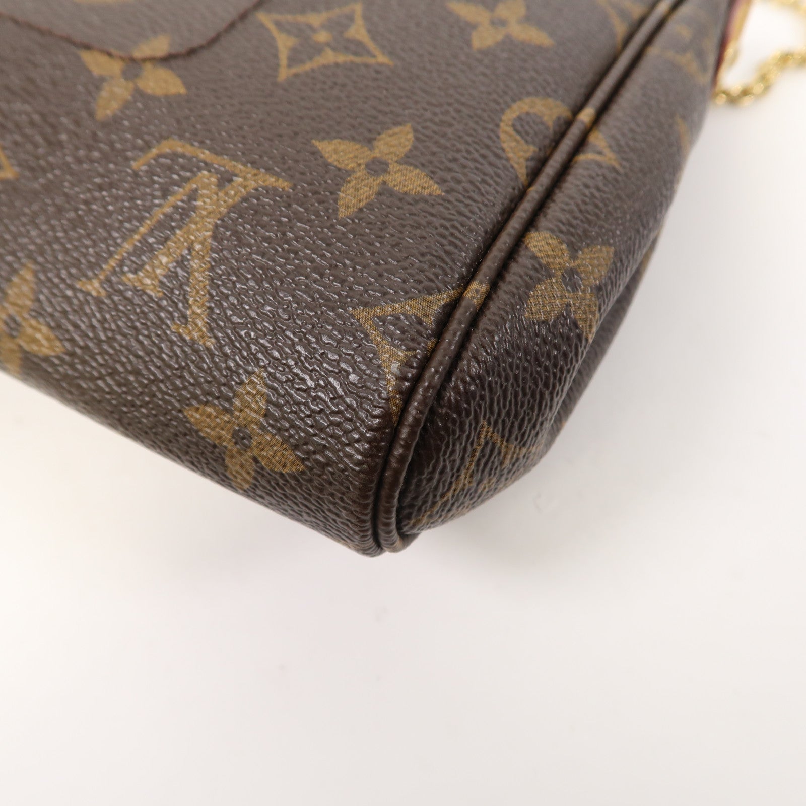 LOUIS VUITTON Monogram Favorite MM金扣鏈帶肩背袋啡色