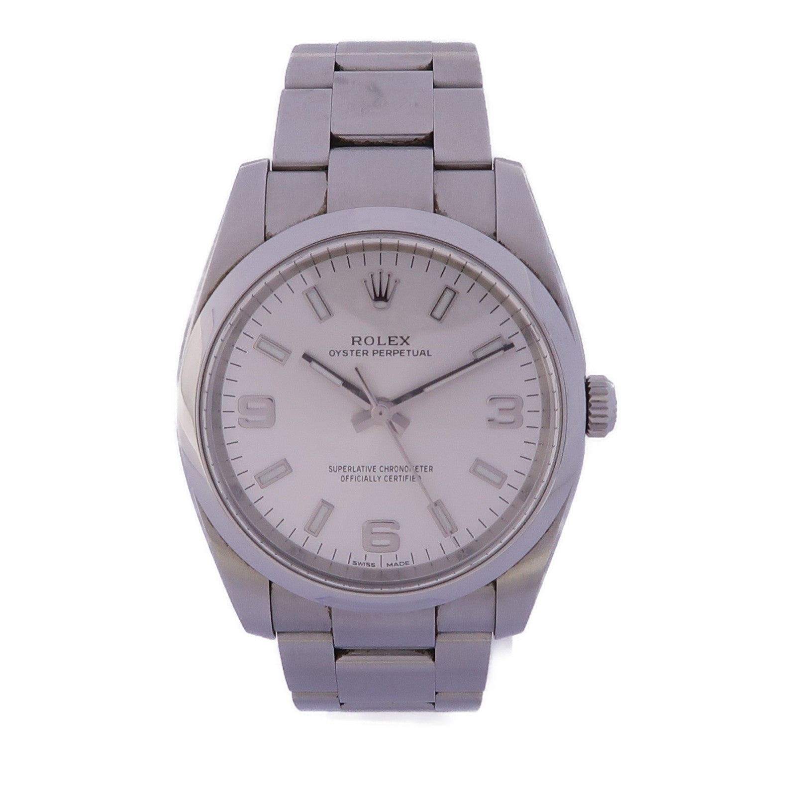 ROLEX Oyster Perpetual不鏽鋼手錶自動機芯銀色