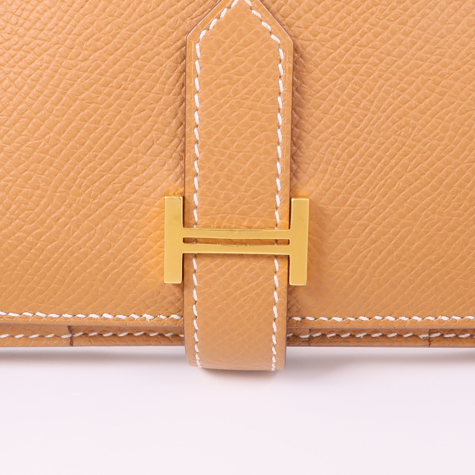 HERMES Epsom皮革Bearn Wallet金扣長錢包Gold