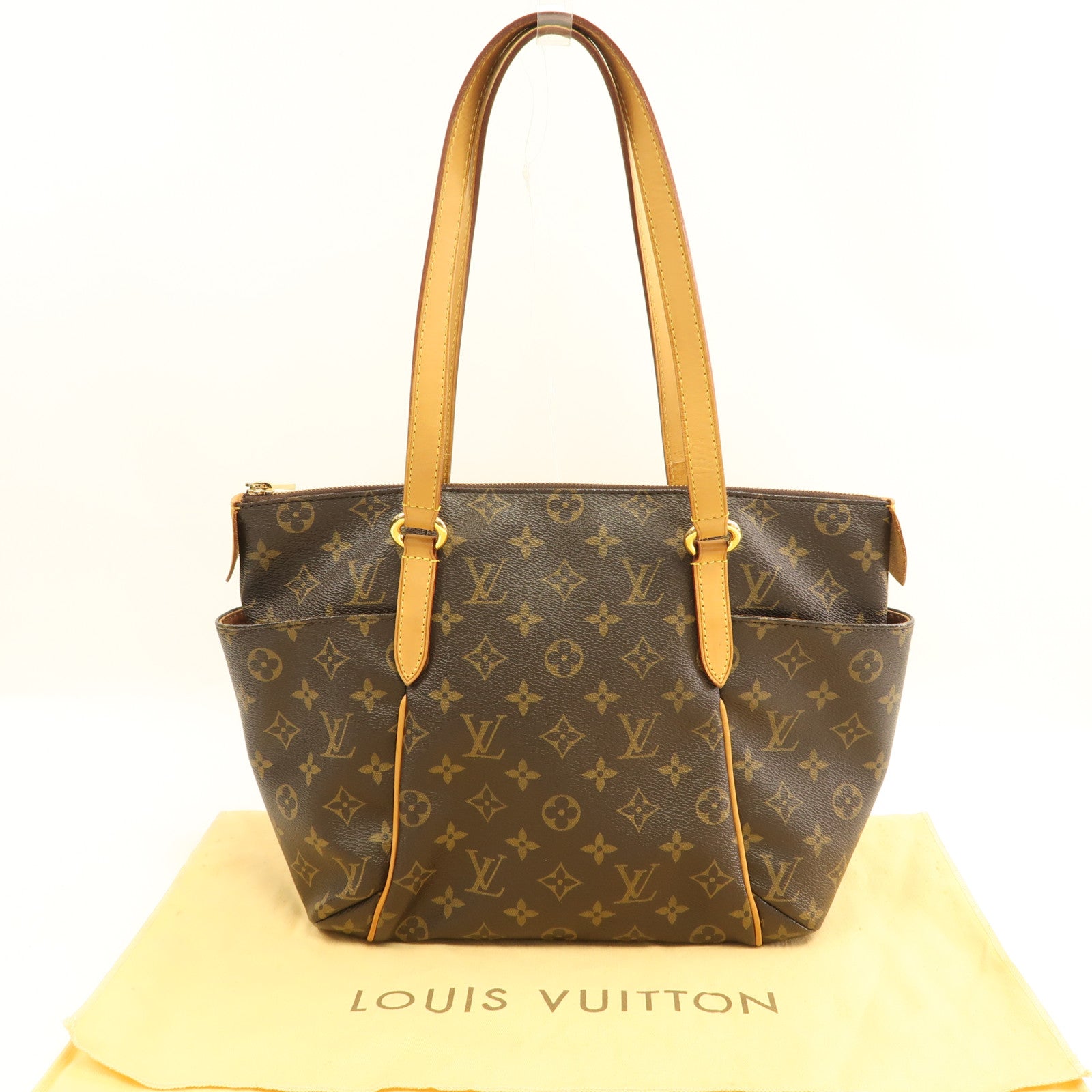 LOUIS VUITTON Monogram Totally MM金扣肩背袋棕色