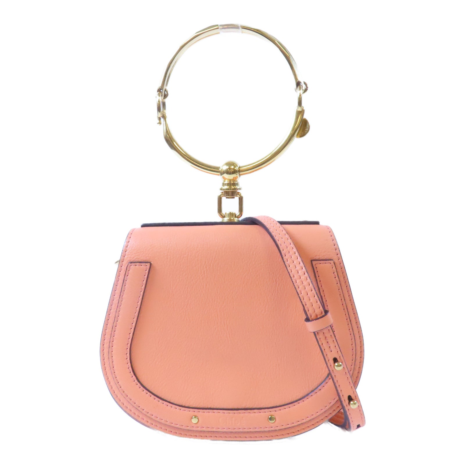 Chloe 牛皮皮革Shoulder Bag金扣手挽肩背兩用袋橙色