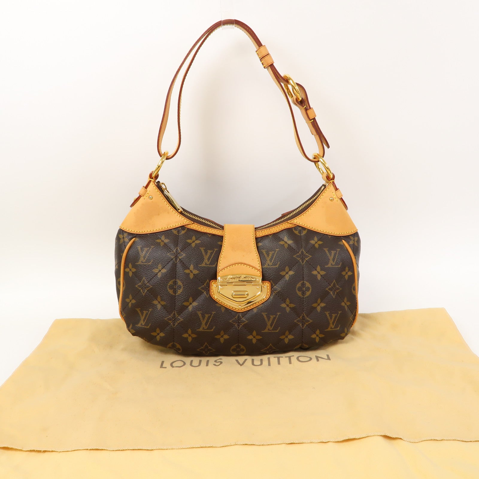 LOUIS VUITTON 【激減優惠】Monogram City Bag PM金扣肩背袋啡色