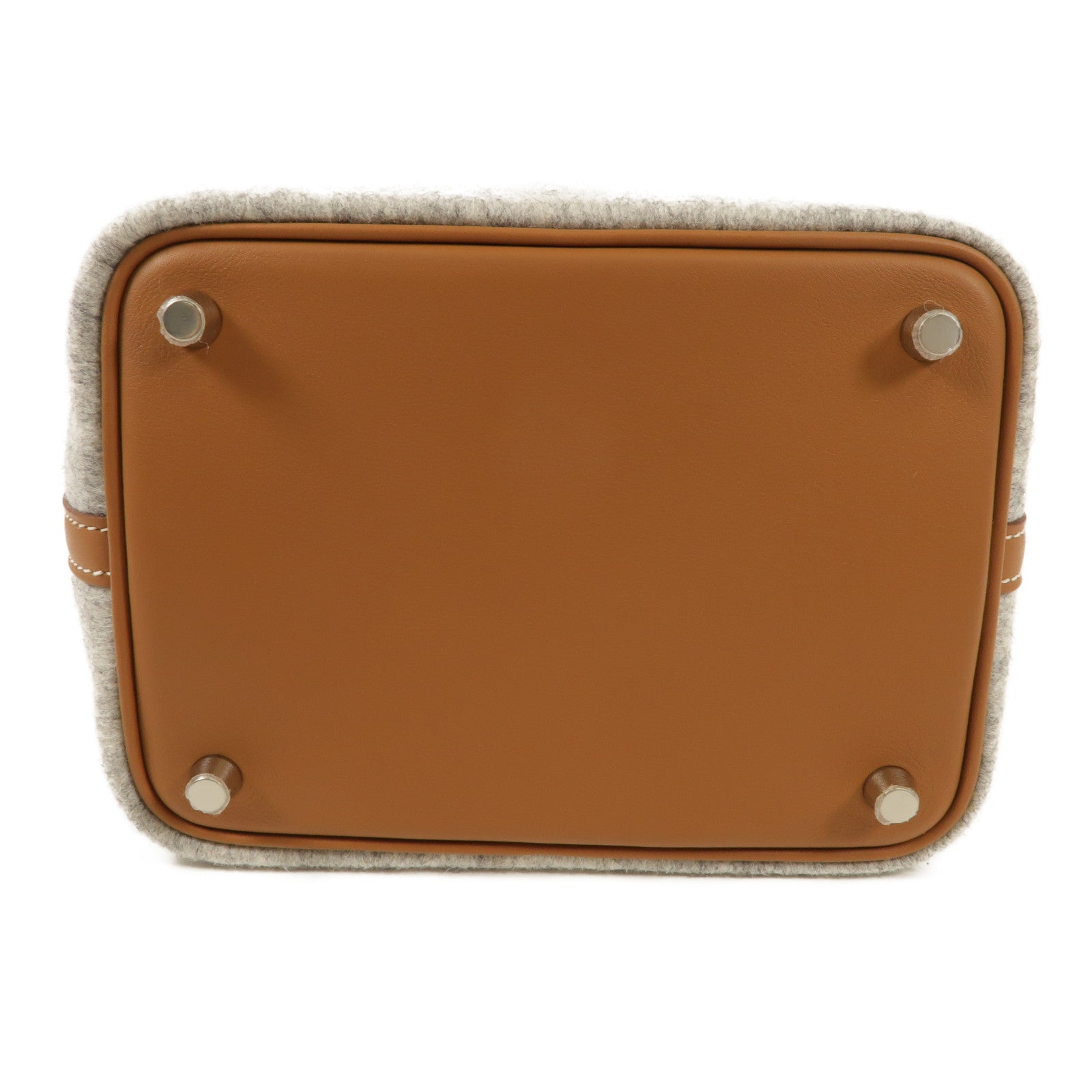 HERMES 絨布Picotin Lock 18銀扣手挽袋Gris Clair