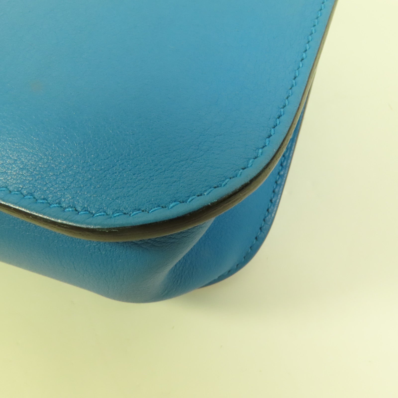 HERMES Swift皮革Mini Halzan銀扣手挽肩背兩用袋Bleu Zanzibar
