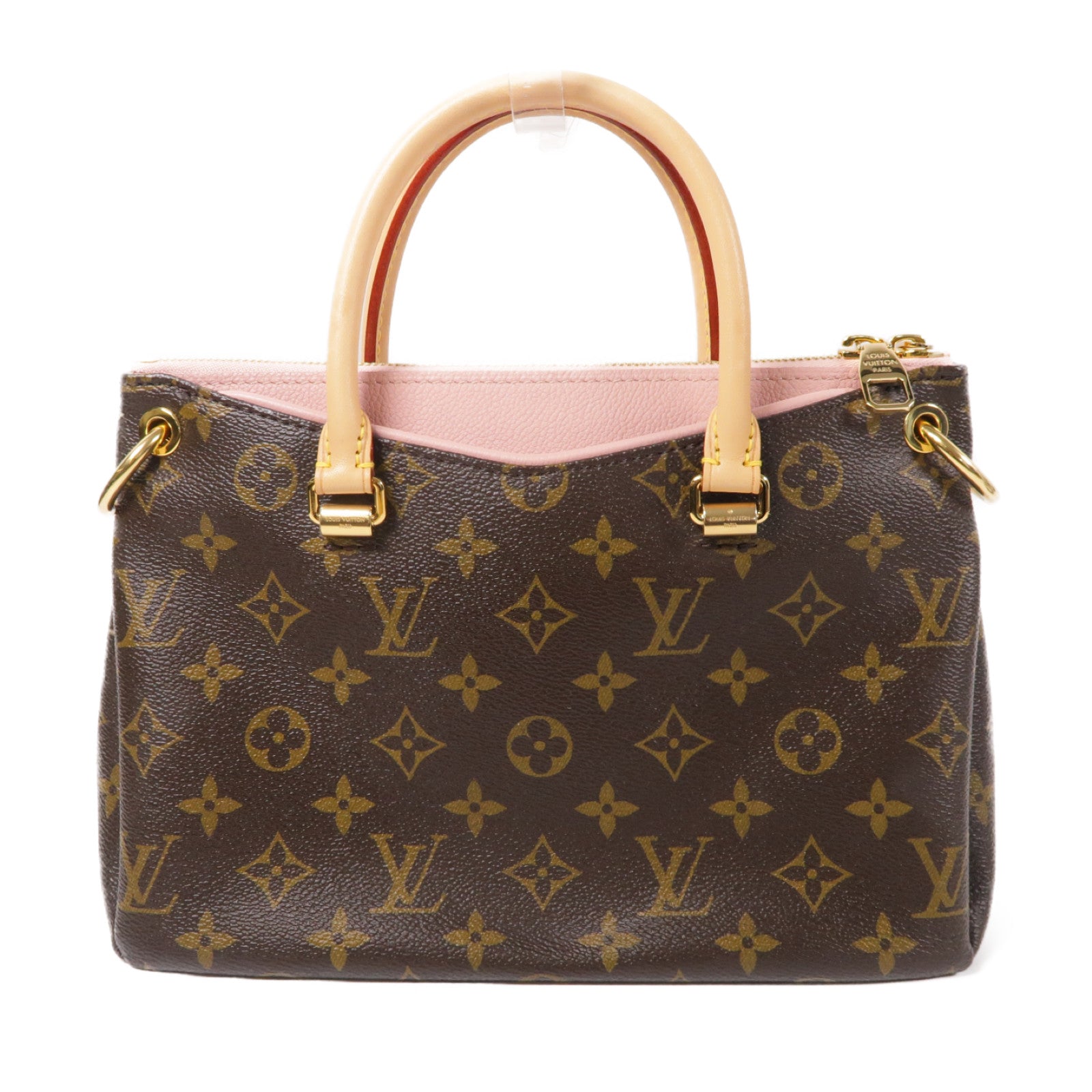 LOUIS VUITTON Monogram Pallas MM金扣手挽肩背兩用袋啡色