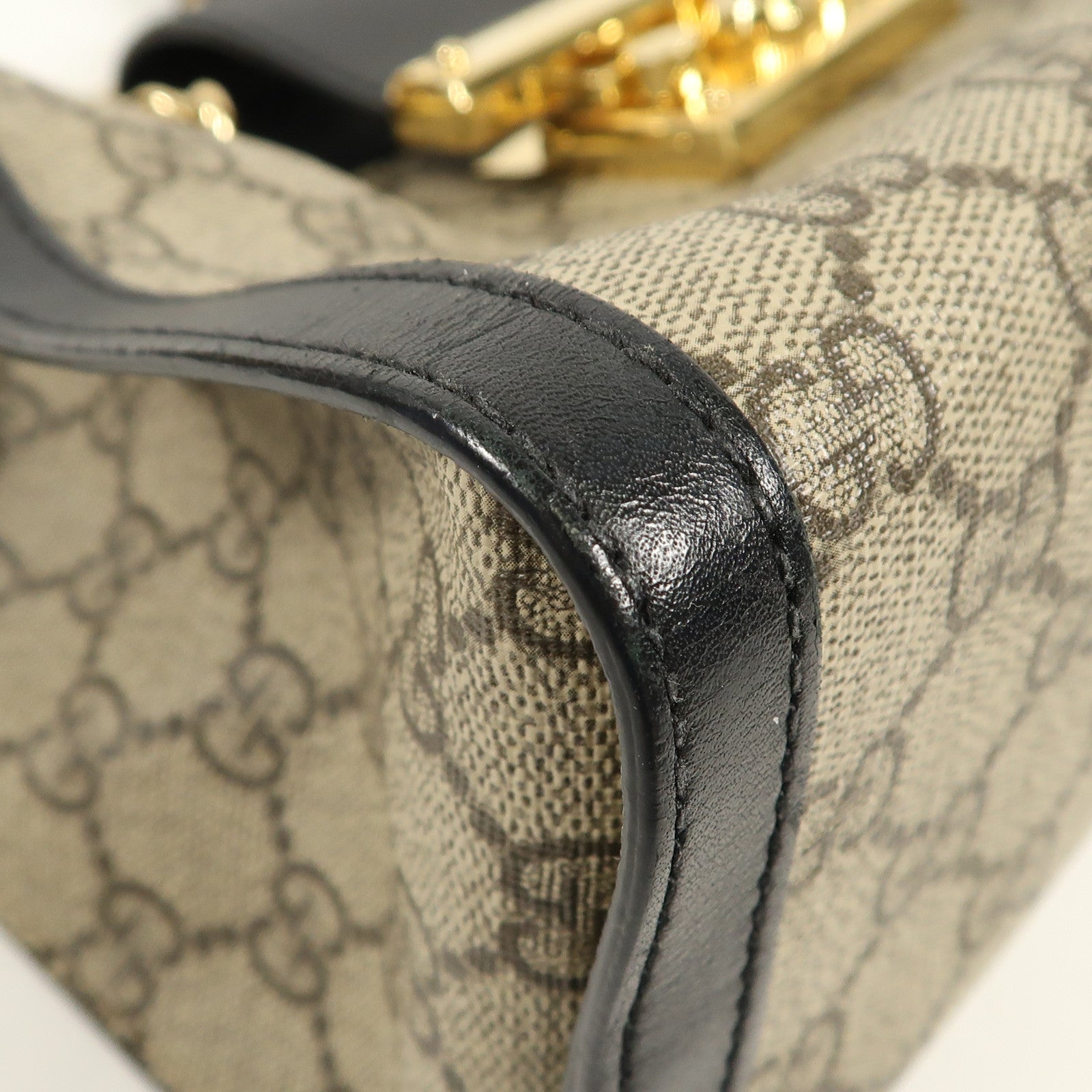 GUCCI GG GHW Padlock GG Small Shoulder Bag 498156 Coated Canvas Brown/Black