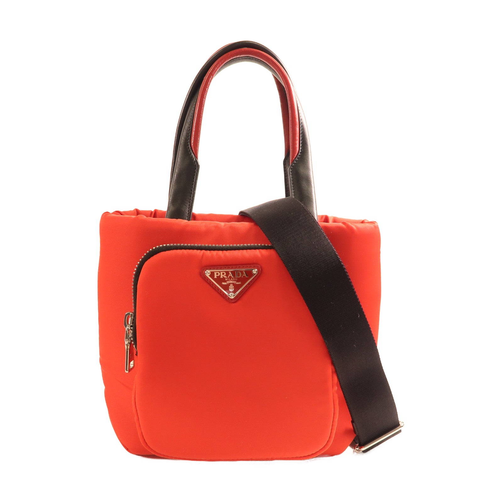 PRADA 尼龍Shoulder Bag銀扣手挽肩背兩用袋
