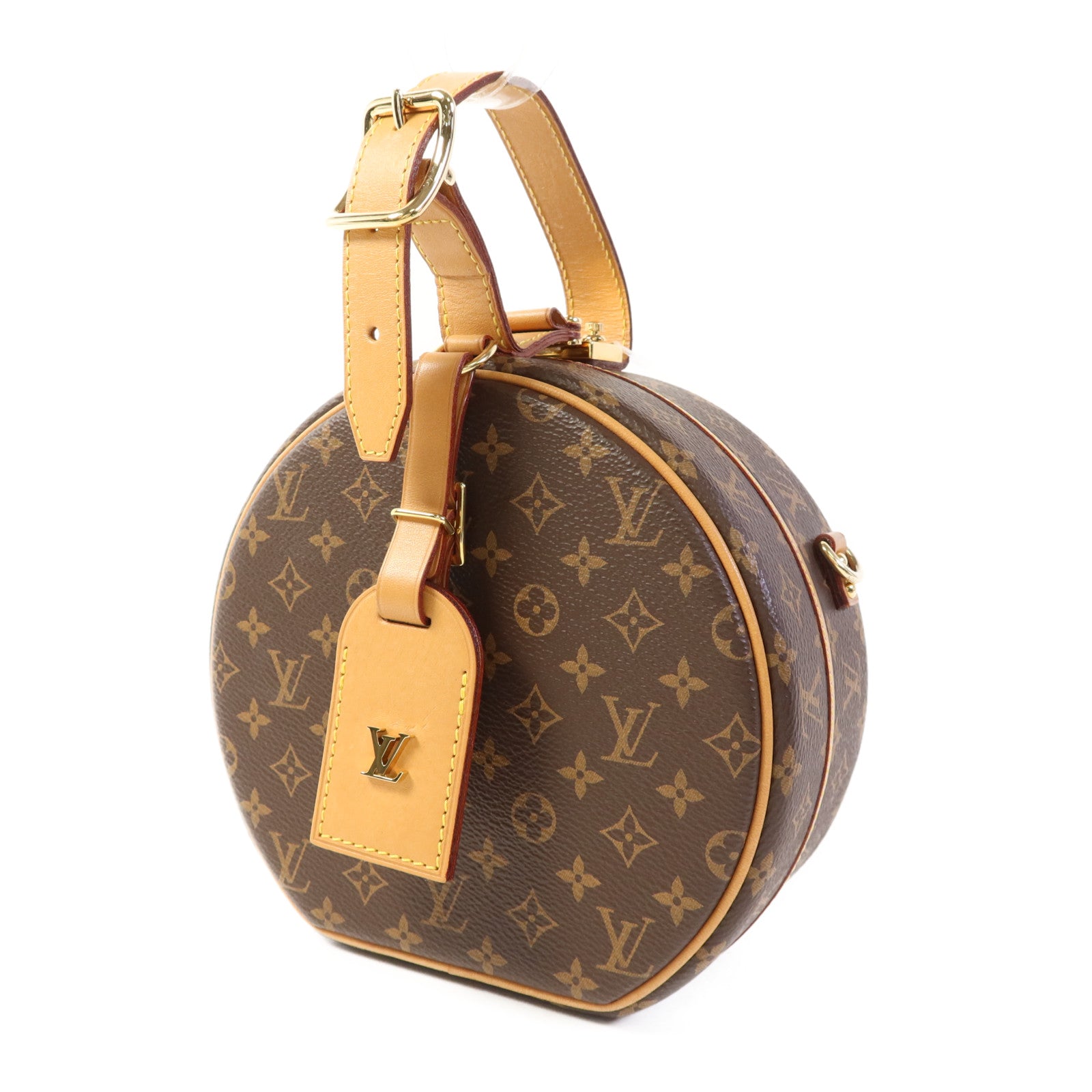 LOUIS VUITTON Monogram Petite Boite Chapeau金扣手挽肩背兩用袋