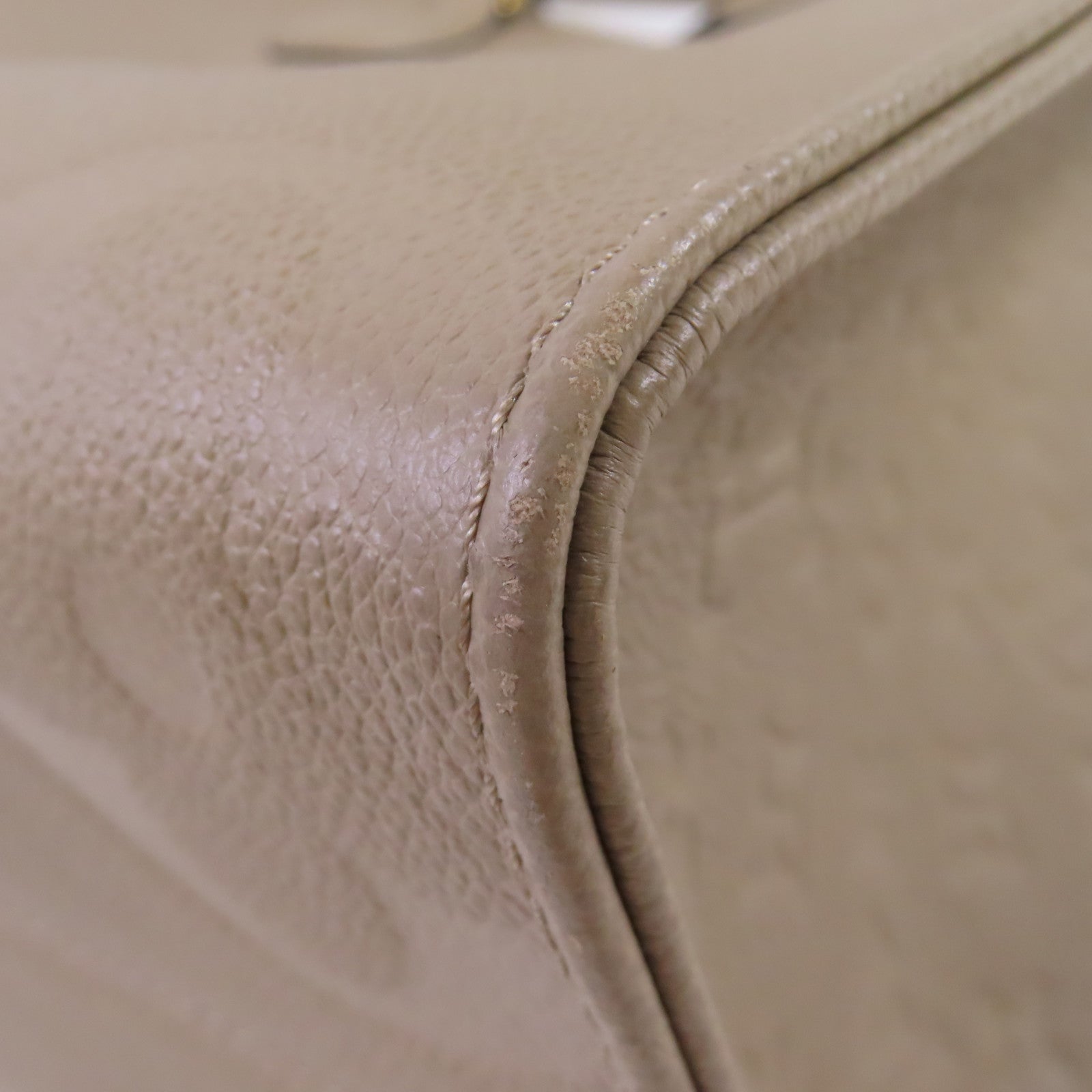LOUIS VUITTON Monogram Empreinte Giant OnTheGo MM 2Way Tote Bag金扣手挽肩背兩用袋米色
