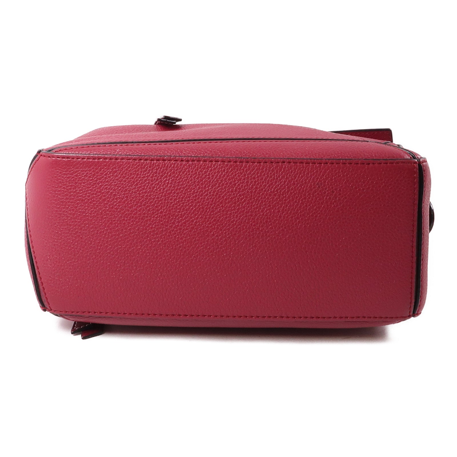 LOEWE 牛皮皮革Puzzle Bag銀扣手挽肩背兩用袋紅色